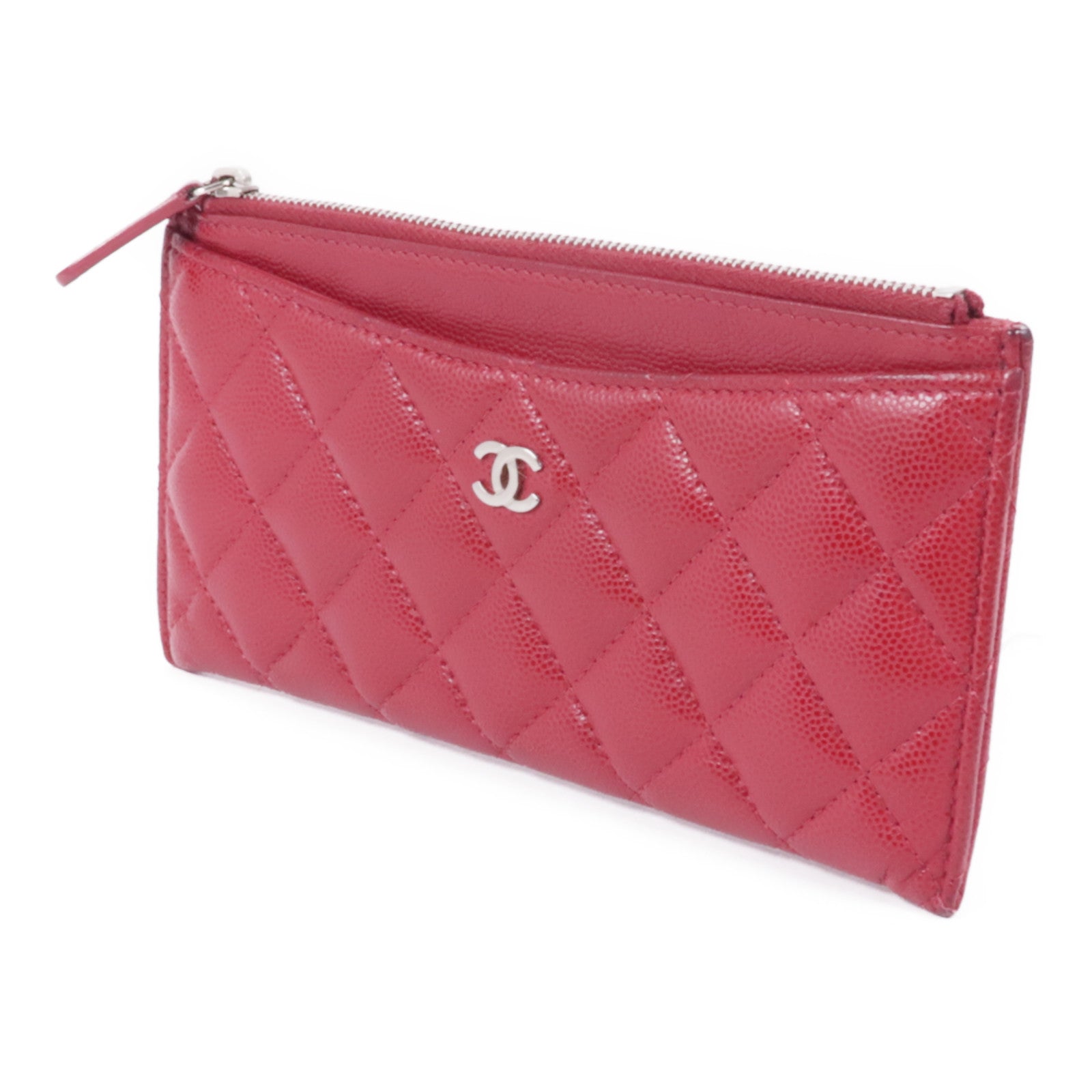 CHANEL 牛皮皮革Clutch Bag銀扣手拿包