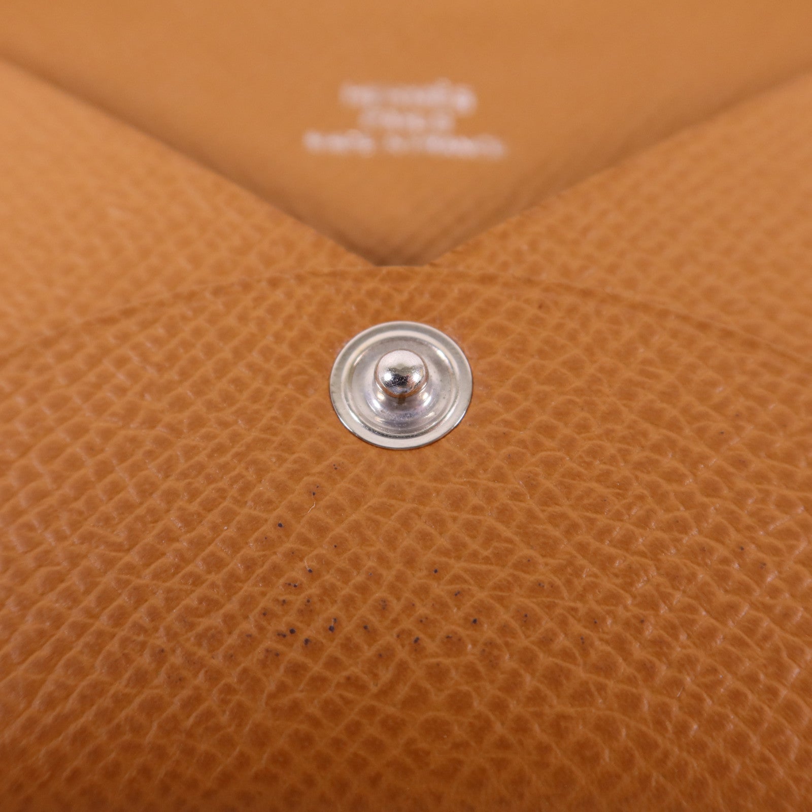 HERMES Epsom皮革Calvi Card Case銀扣卡片套Gold