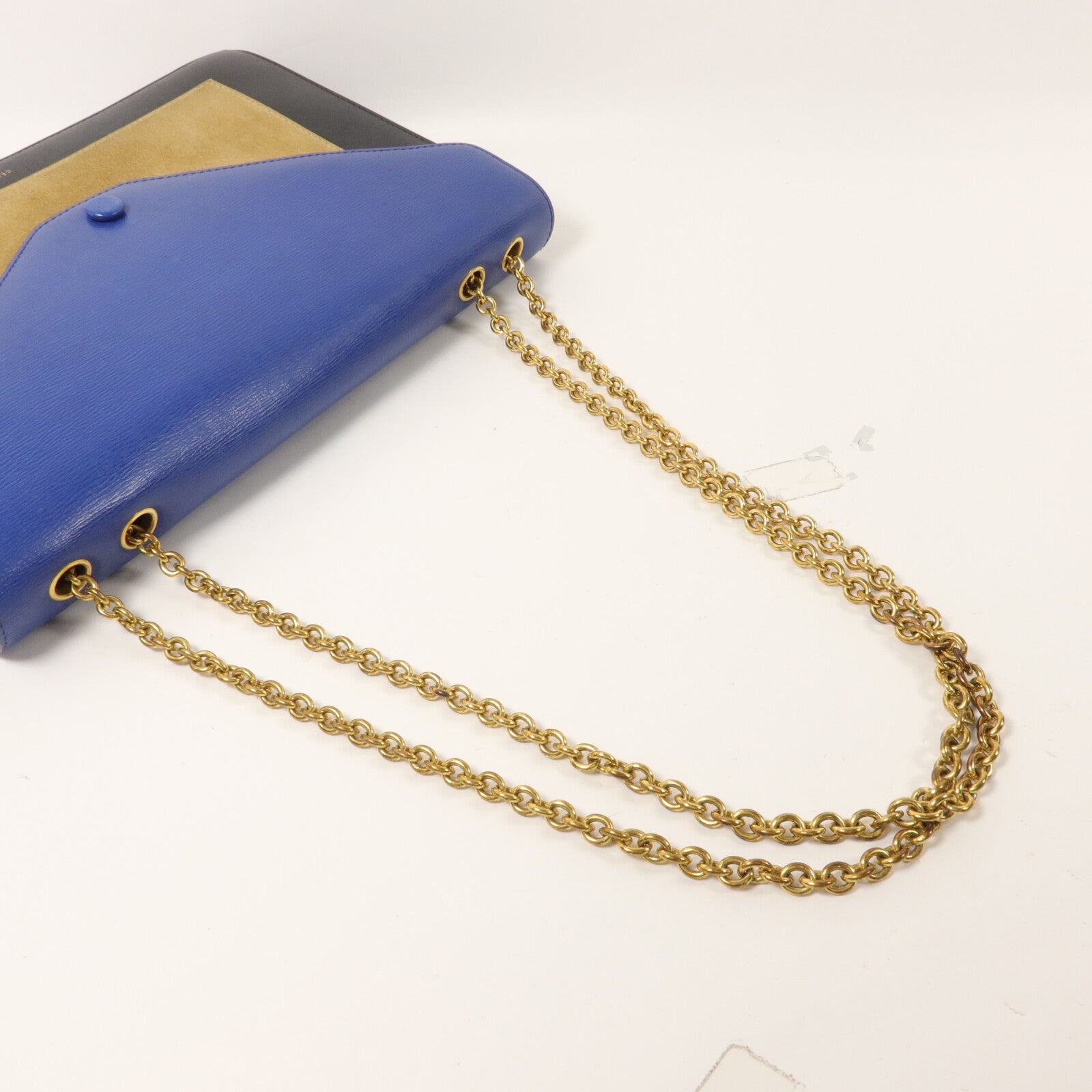 CELINE 牛皮皮革/麂皮皮革Pocket large Flap On Chain鏈帶肩背袋