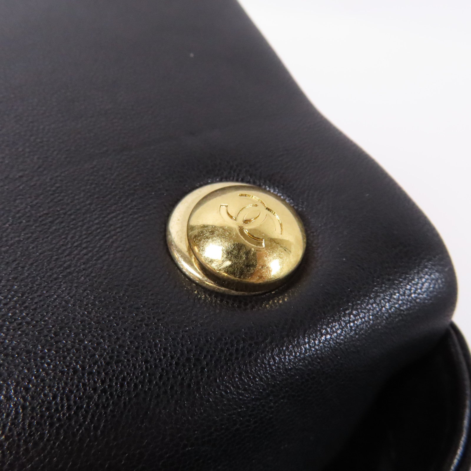 CHANEL 【激減優惠】菱格羊皮皮革2 Way Chain Shoulder金扣鏈帶手挽肩背兩用袋黑色