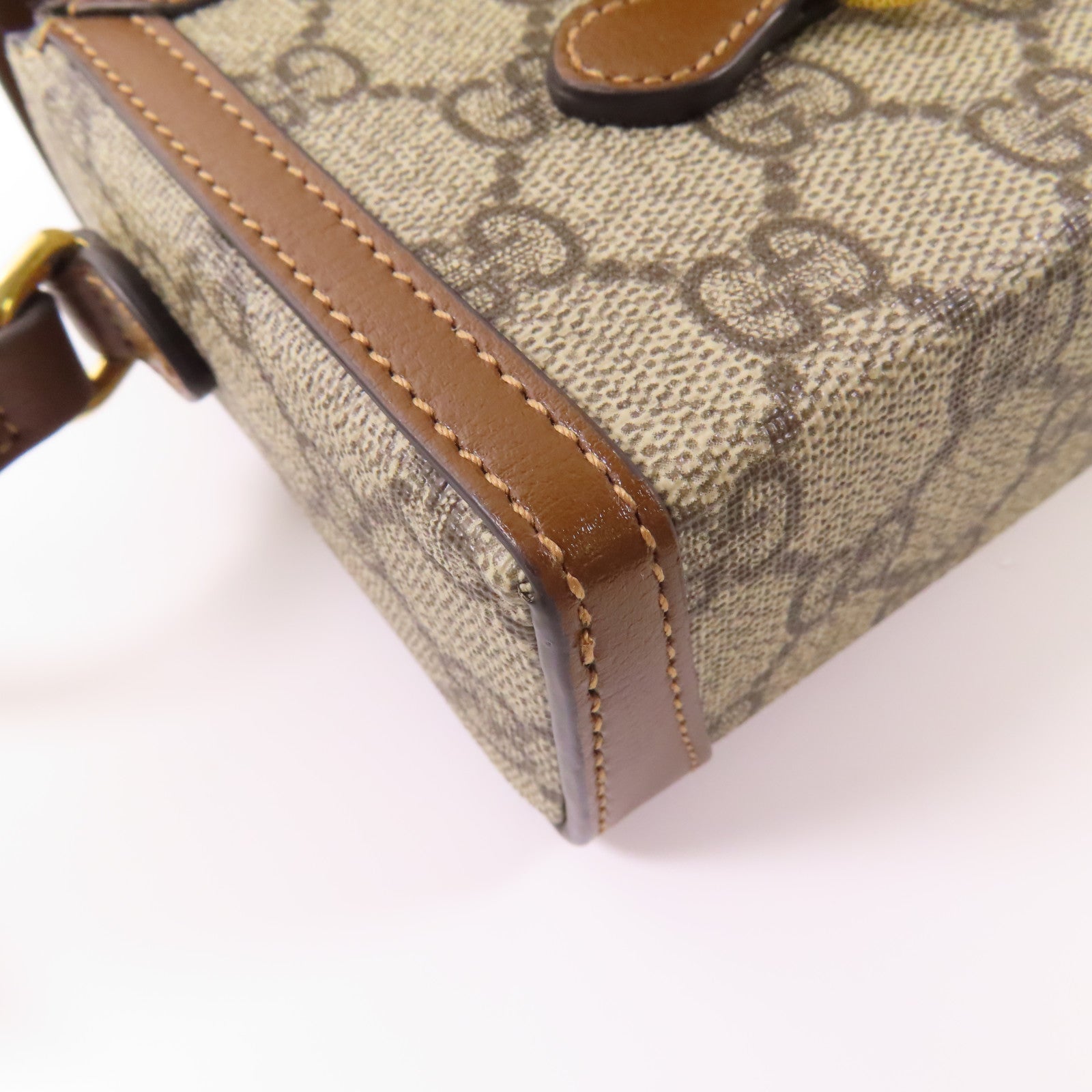 GUCCI 塗層帆布Horsebit 1955 Mini Bag金扣肩背袋