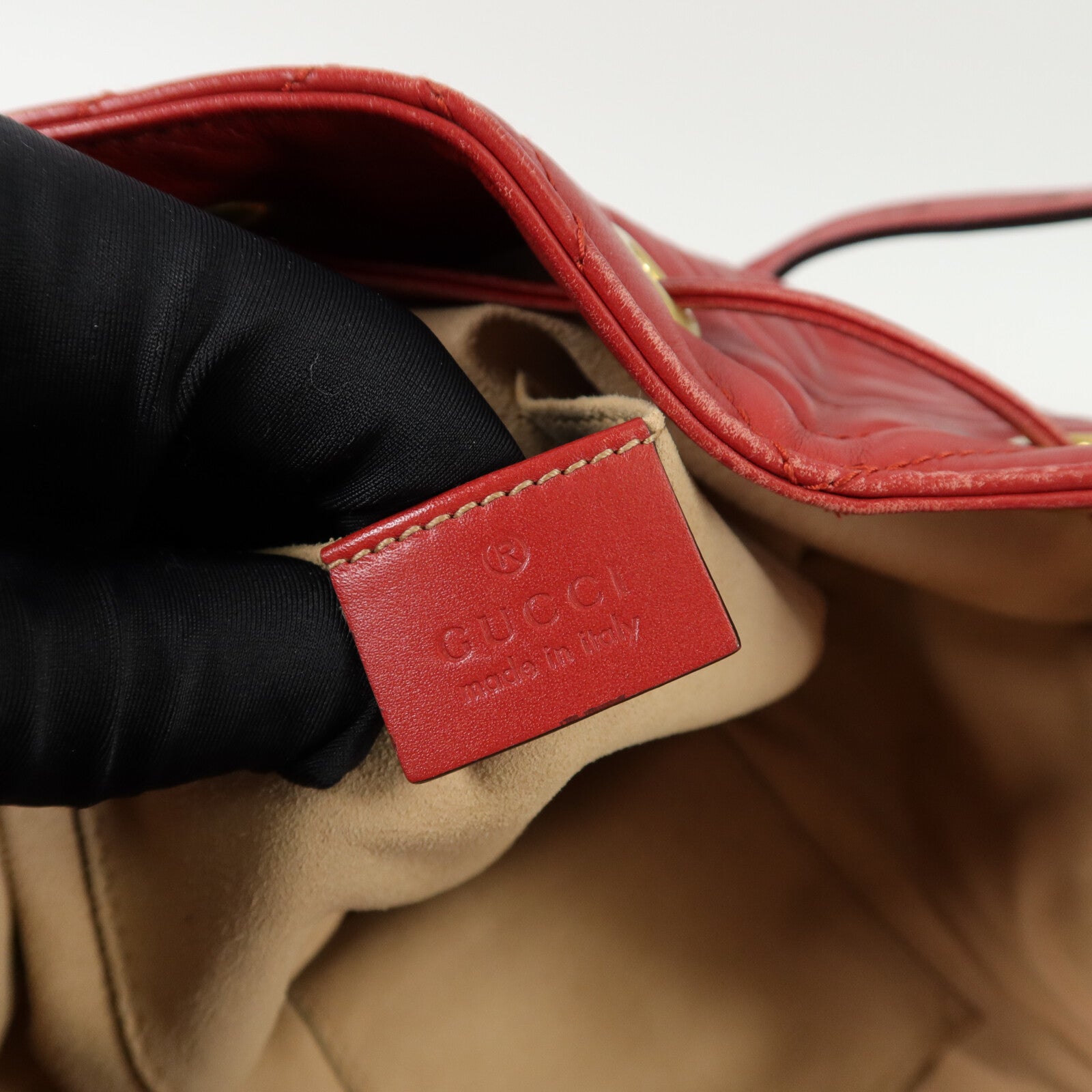 GUCCI 牛皮皮革GG Marmont Bucket手挽肩背兩用袋