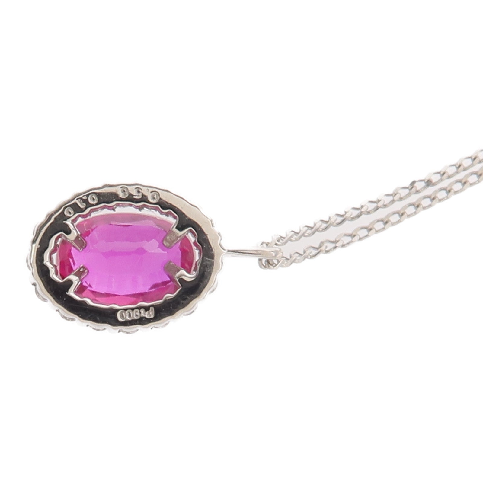 JEWELRY PT900鉑金Ruby Diamond Necklace紅寶石/鑽石項鍊