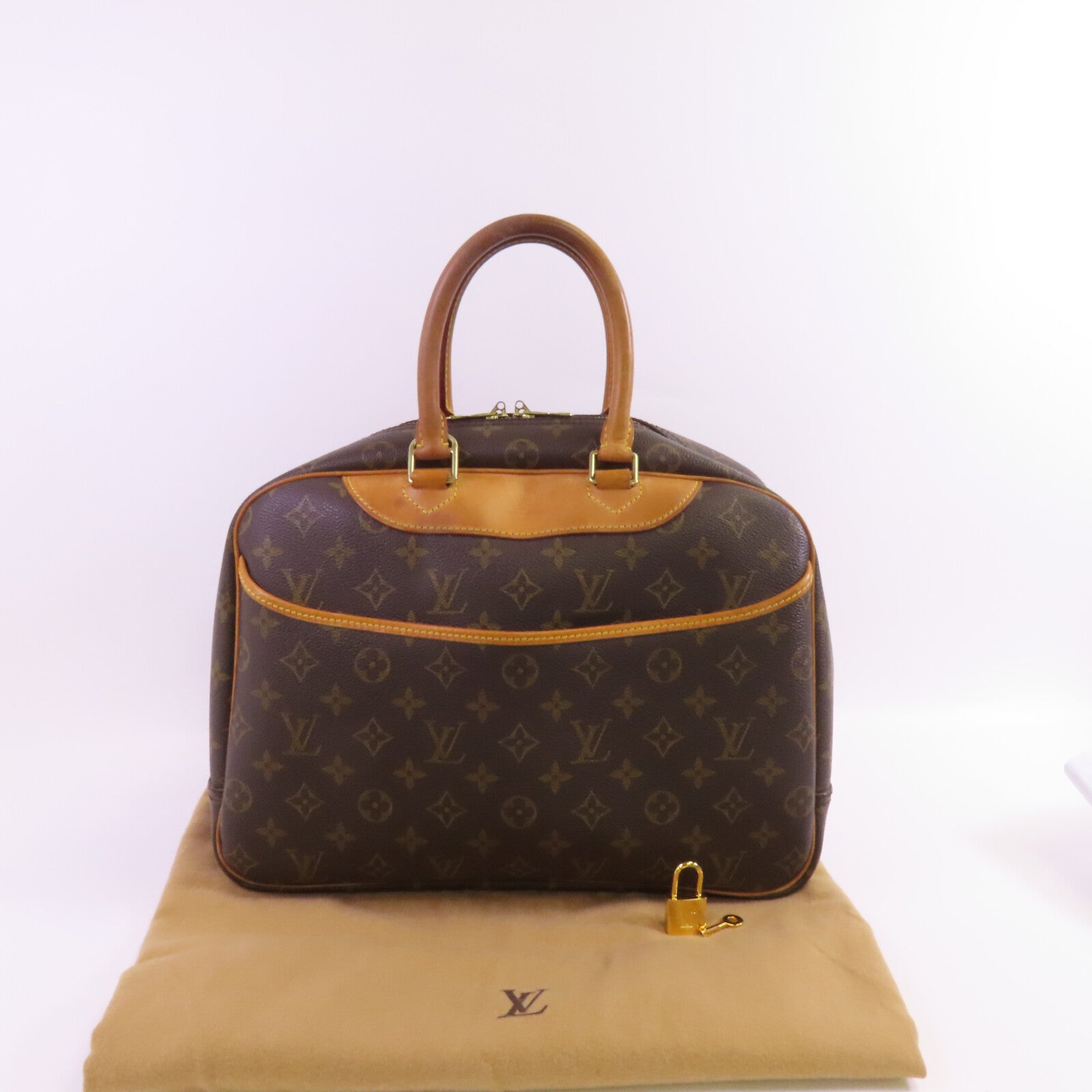LOUIS VUITTON Monogram Deauville金扣手挽袋