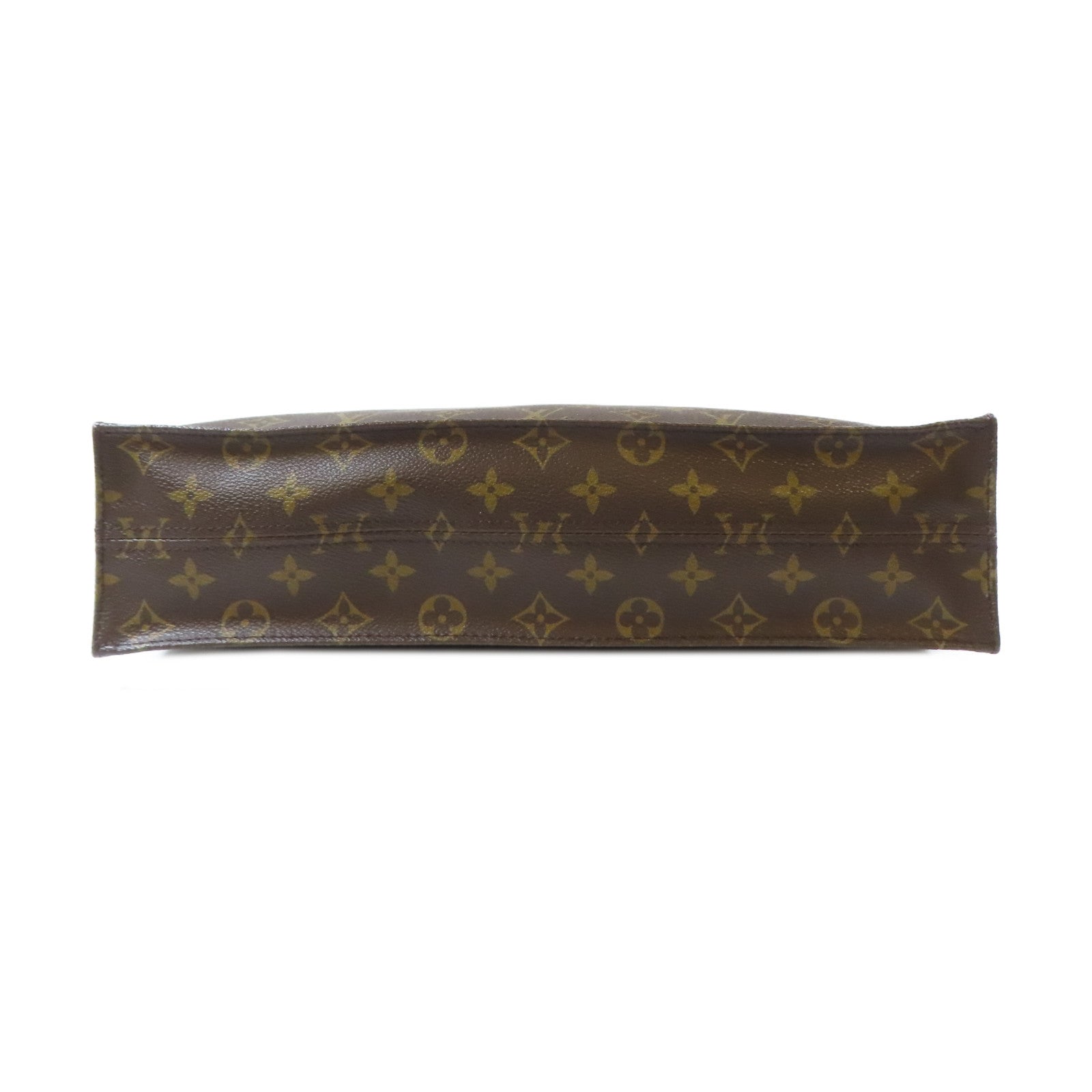LOUIS VUITTON Monogram Sac Plat Tote Bag金扣手挽袋啡色