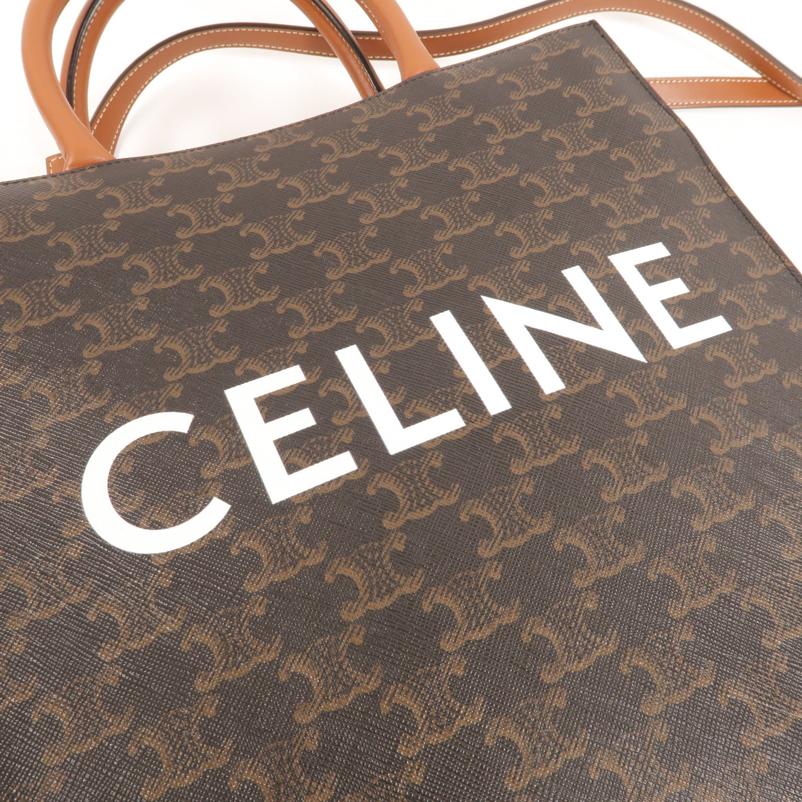 CELINE 塗層帆布Triomphe Cabas Tote Bag金扣手挽肩背兩用袋