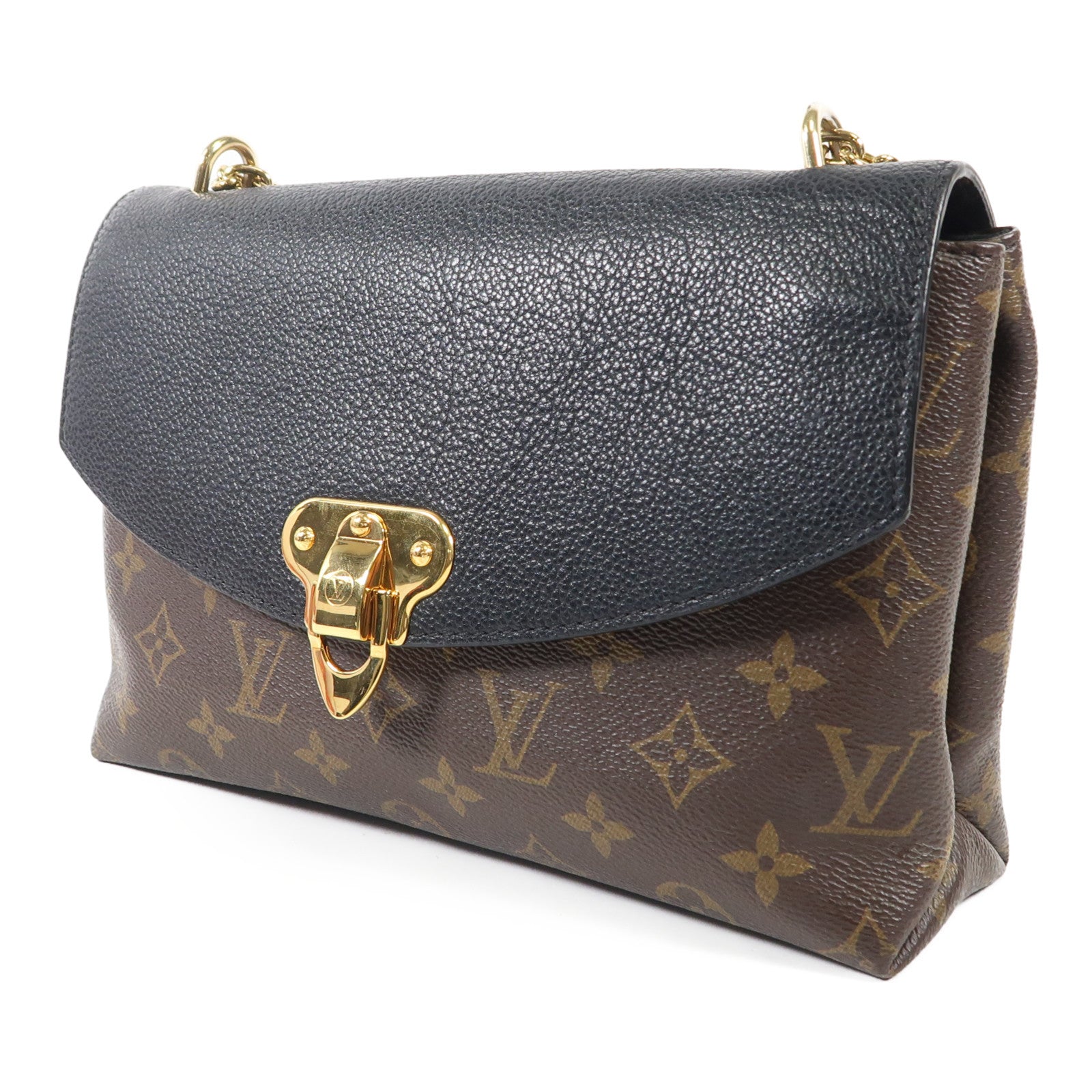 LOUIS VUITTON Monogram Saint Placide金扣肩背袋棕色/色