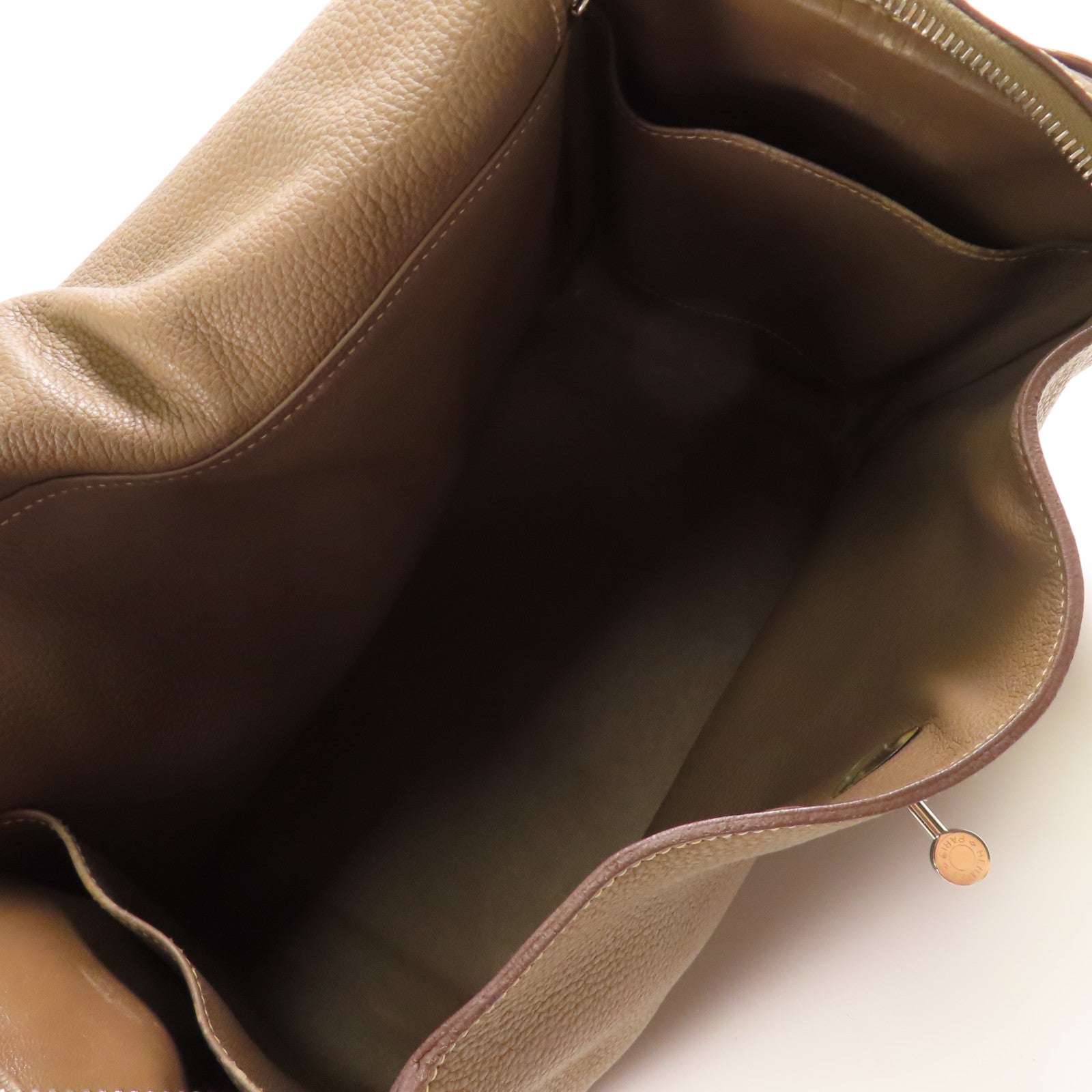 HERMES Togo皮革Lindy 34銀扣手挽肩背兩用袋18 Etoupe