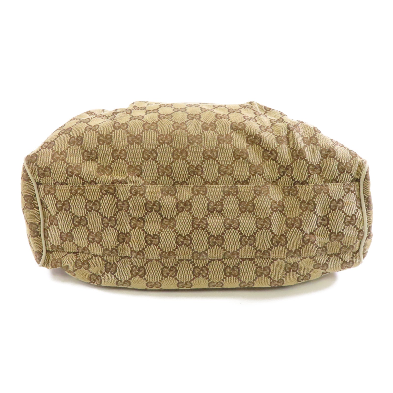 GUCCI 帆布Shoulder Bag金扣肩背袋棕色/白色