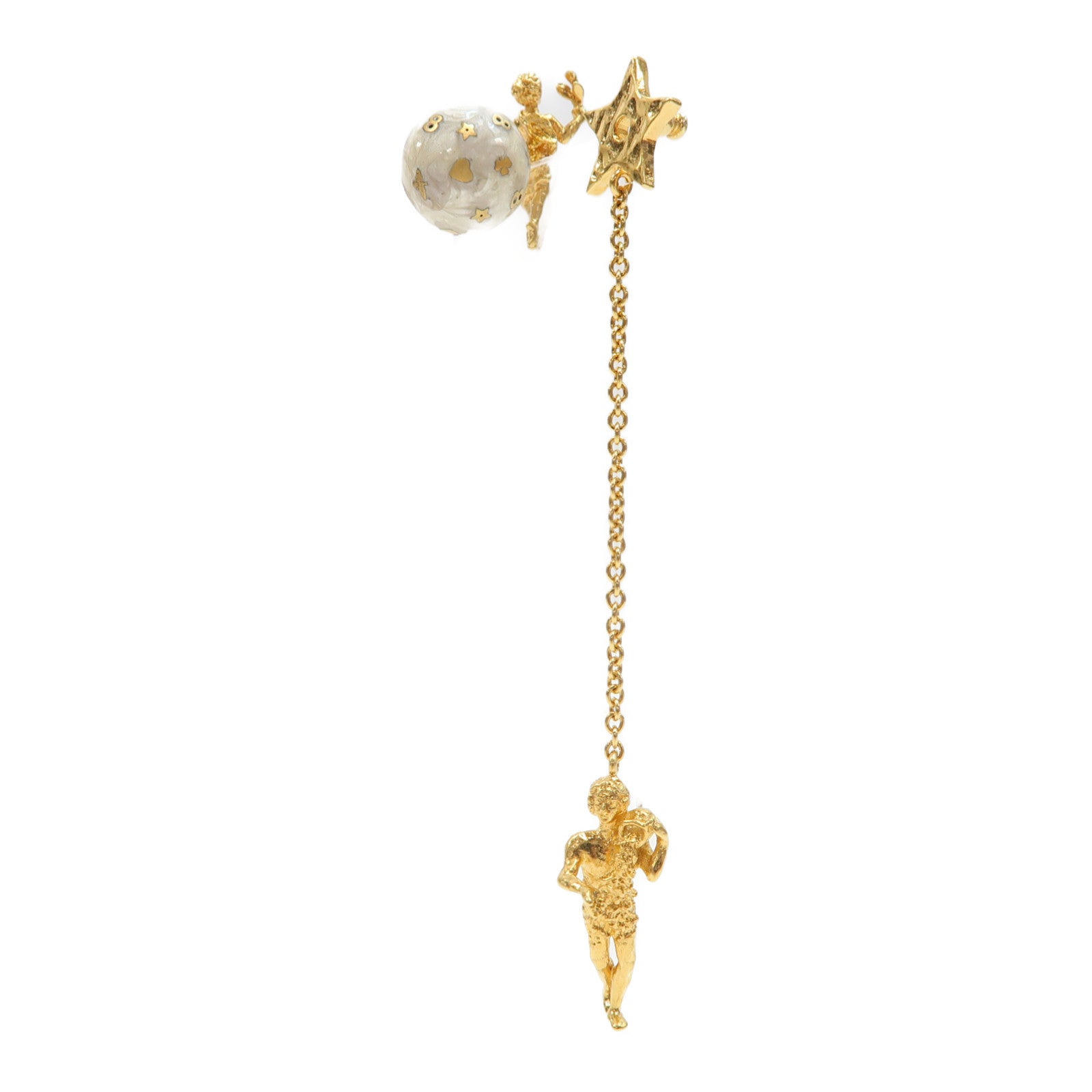 Dior 金屬Earrings耳環金色/白色