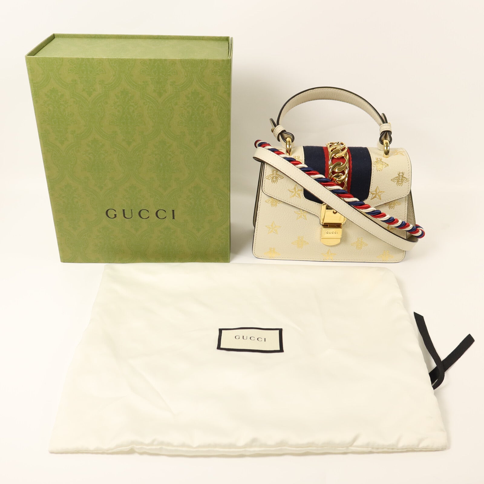 GUCCI 牛皮皮革Sylvie Bag金扣手挽肩背兩用袋
