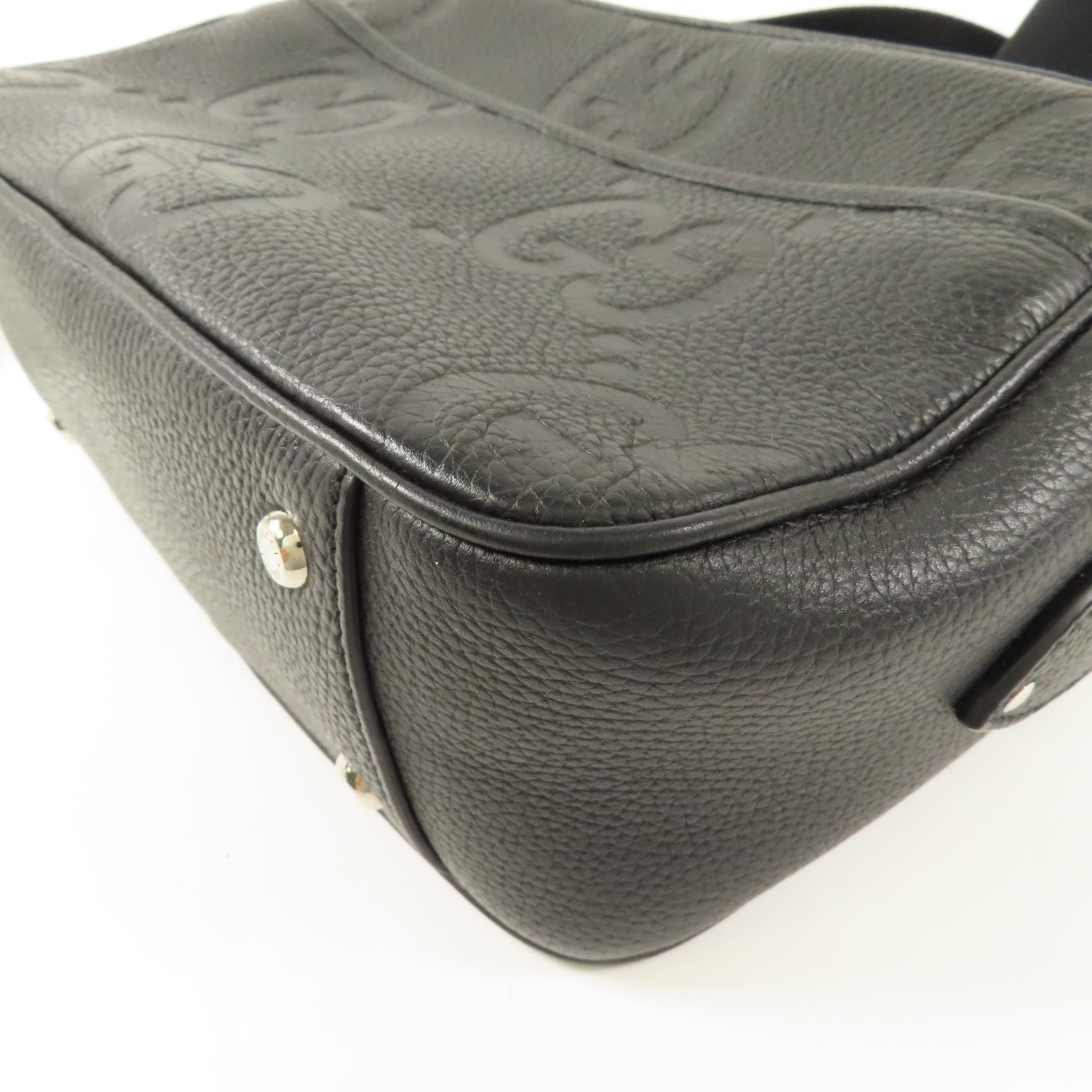 GUCCI 牛皮皮革Camera Bag銀扣肩背袋