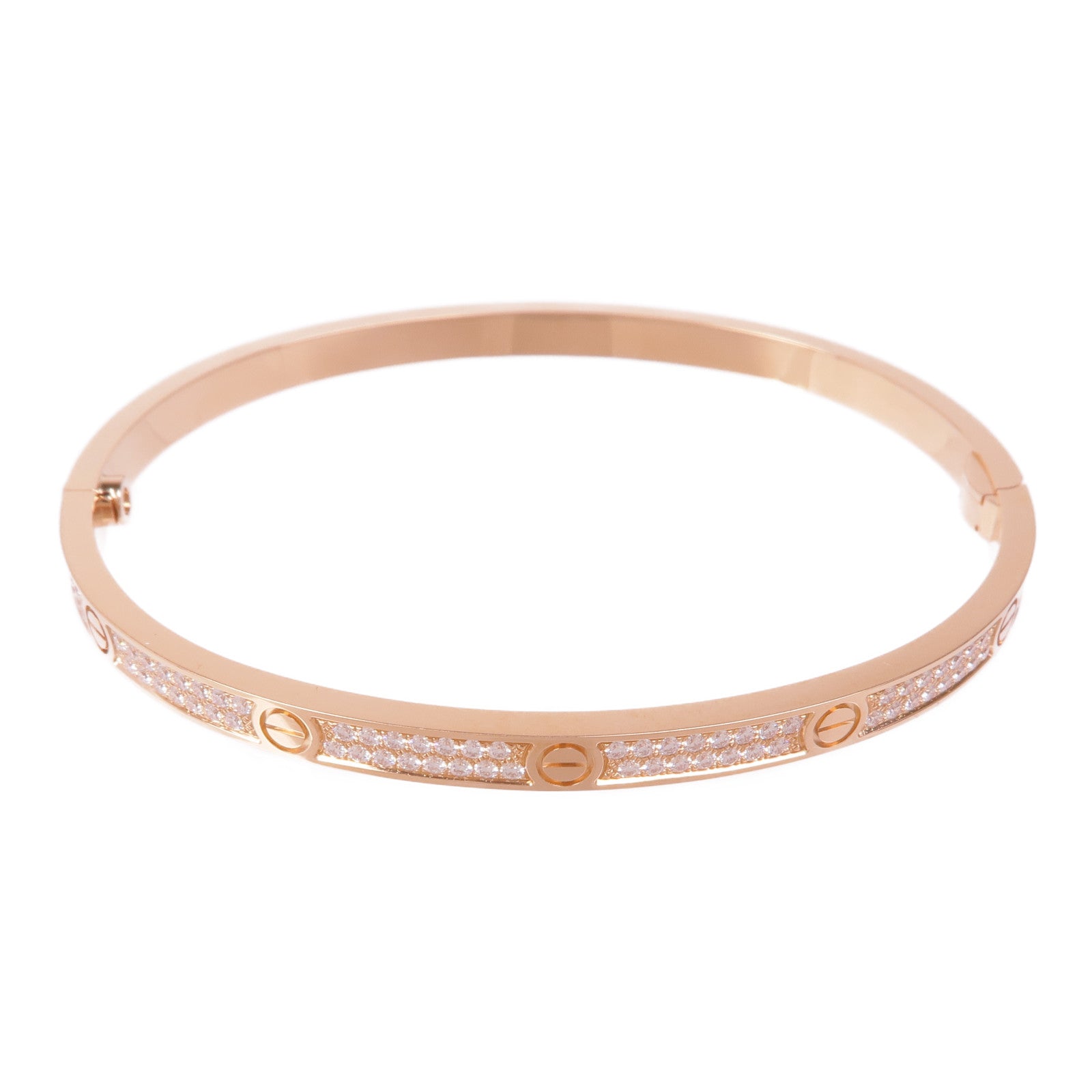 CARTIER 18K玫瑰金Love Bracelet鑽石手鏈Cartier#17