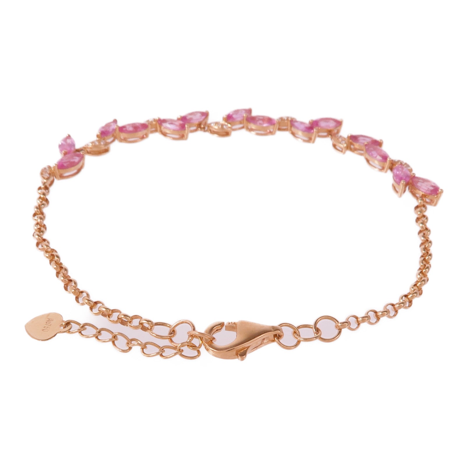 JEWELRY 18K玫瑰金Sapphire/Diamond Bracelet粉紅色藍寶石/鑽石手鏈