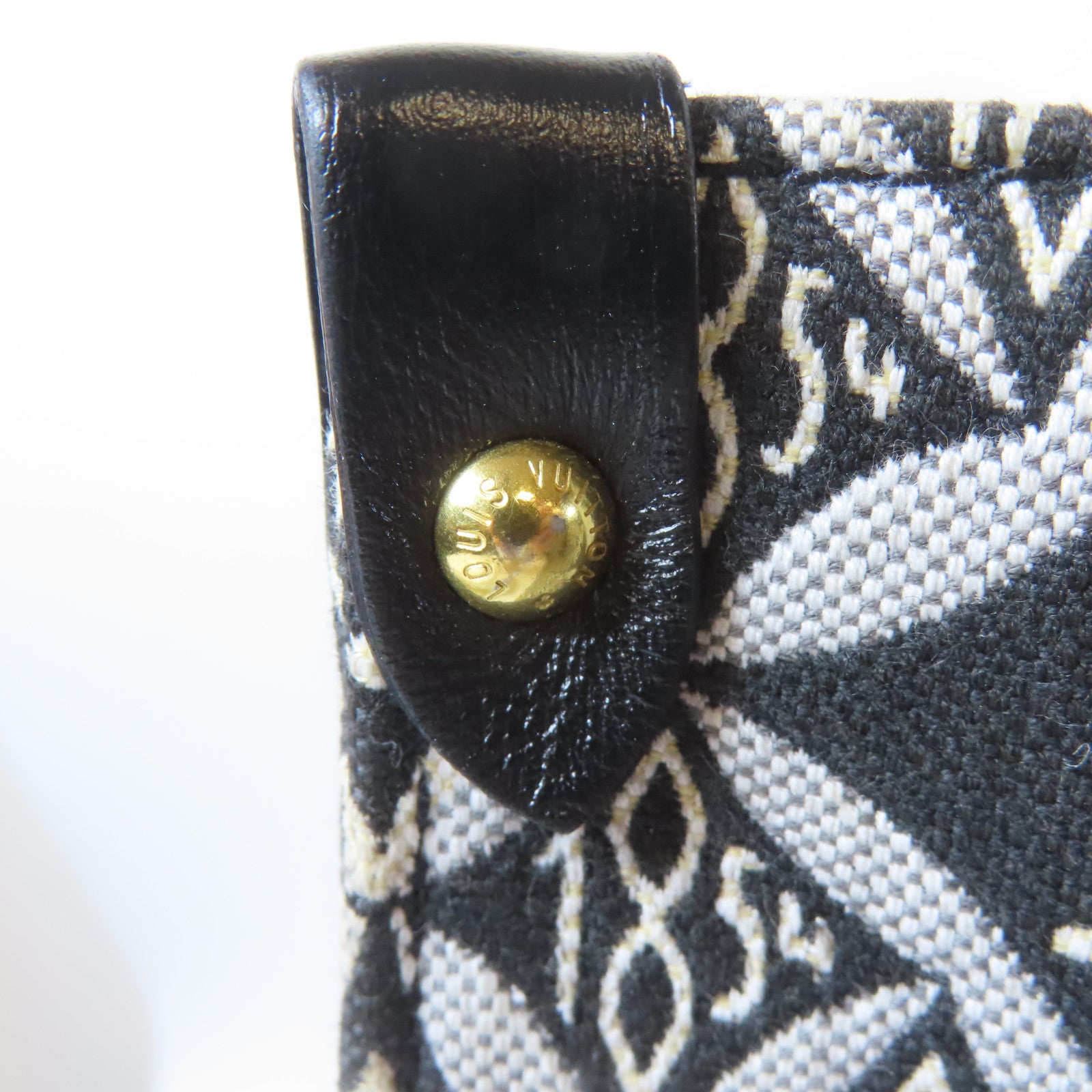 LOUIS VUITTON Monogram Jacquard Since 1854 On The Go金扣手挽肩背兩用袋黑色/白色