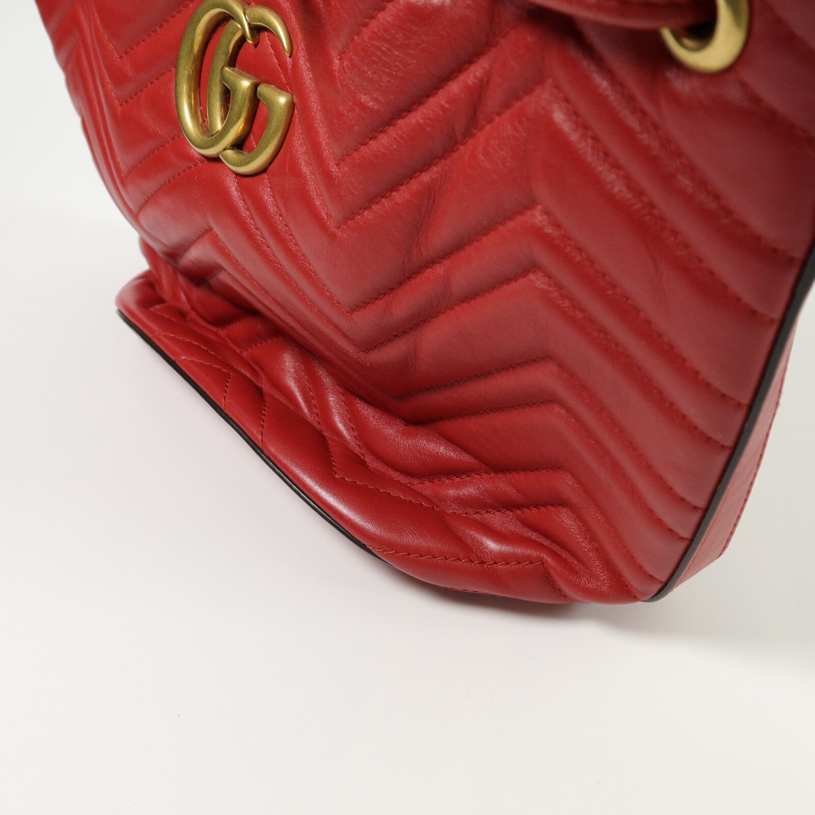 GUCCI 牛皮皮革GG Marmont Bucket手挽肩背兩用袋