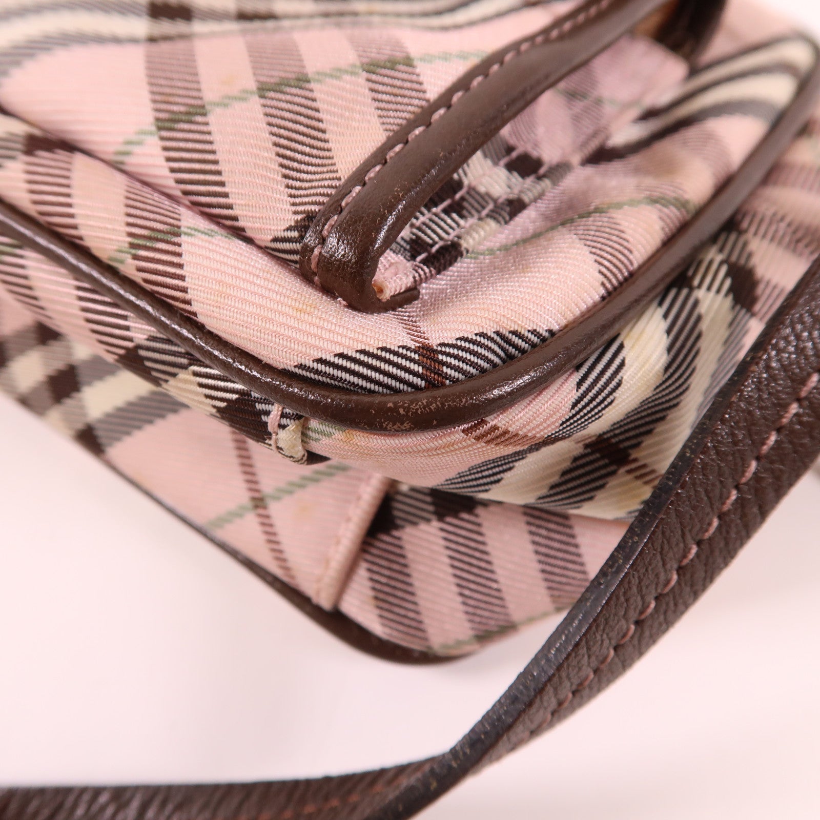 BURBERRY BLUE LABEL 帆布Shoulder Bag銀扣肩背袋