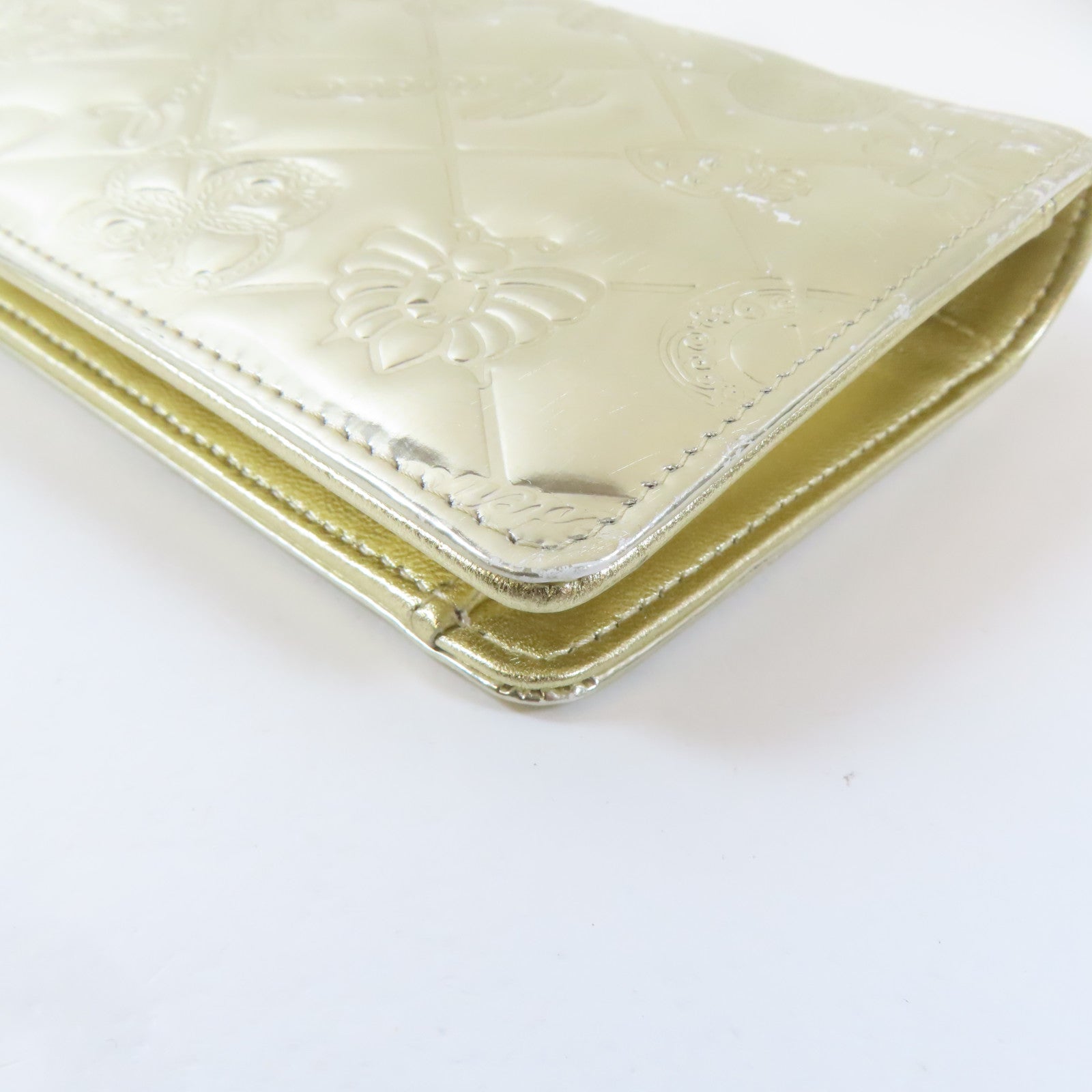 CHANEL 【激減優惠】牛皮皮革Long Wallet金扣長錢包金色