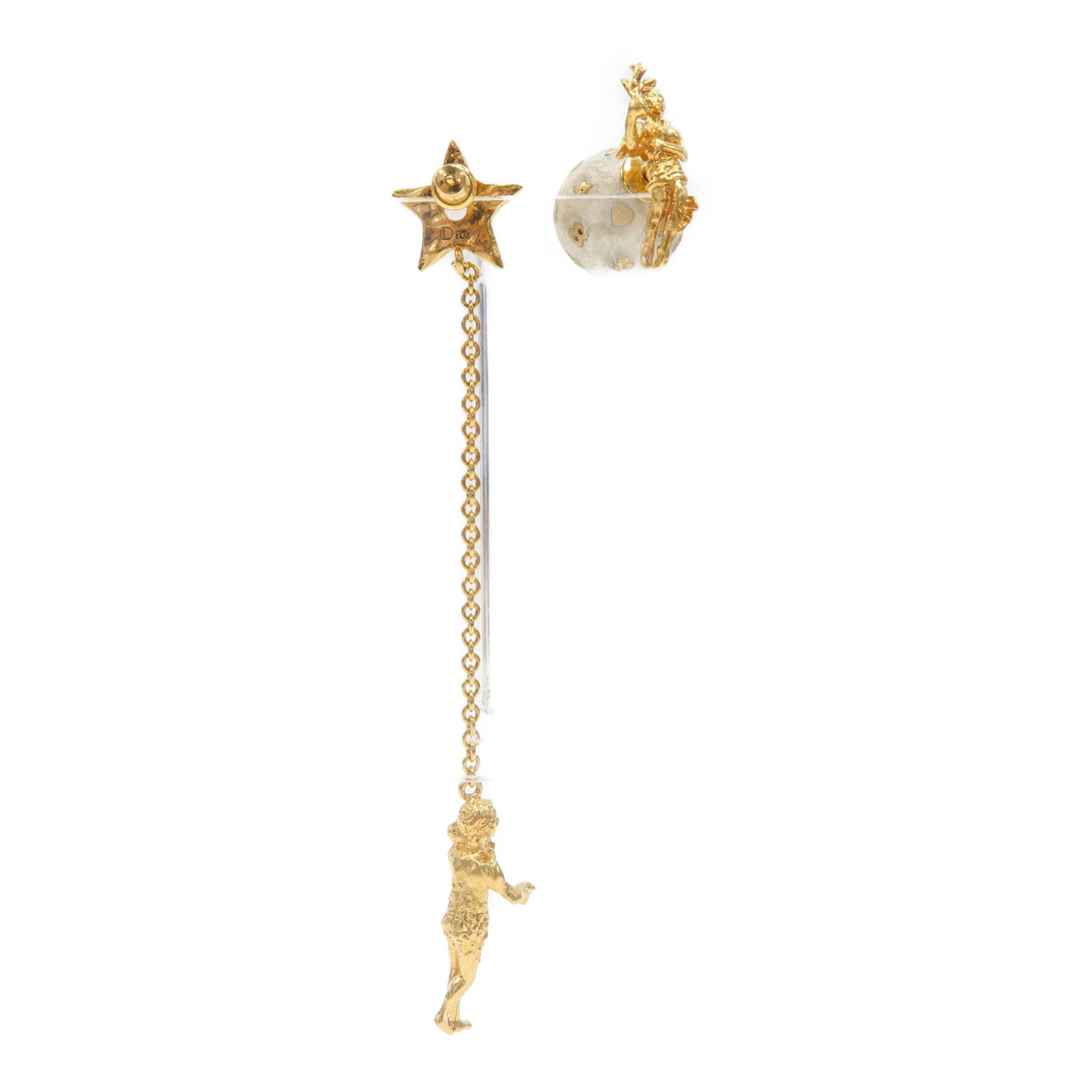 Dior 金屬Earrings耳環金色/白色