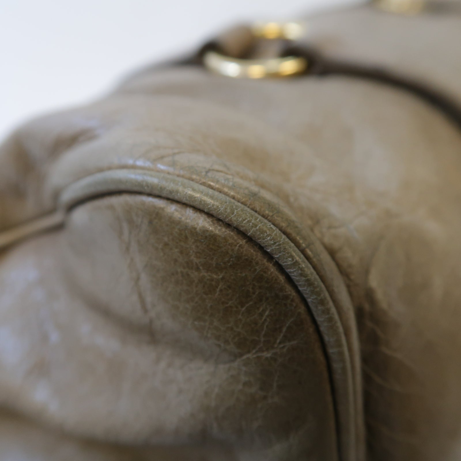 Miu Miu 【激減優惠】牛皮皮革Tote Bag金扣手挽肩背兩用袋啡色