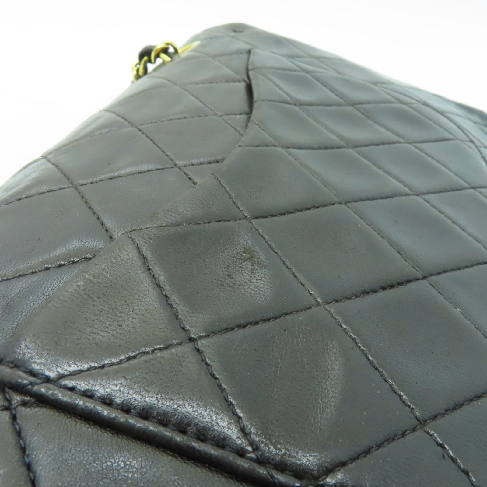 CHANEL 【激減優惠】菱格牛皮皮革Classic Flap 25金扣鏈帶肩背袋深啡色
