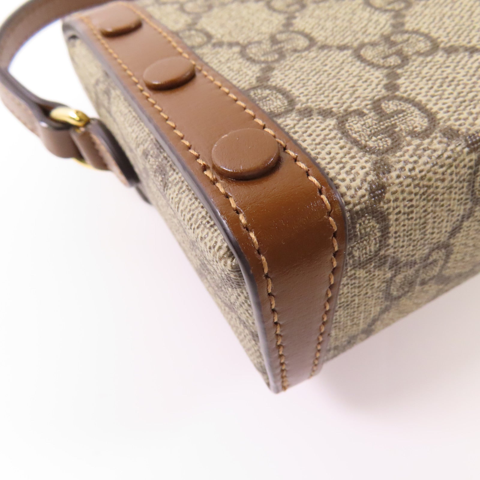 GUCCI 塗層帆布Horsebit 1955 Mini Bag金扣肩背袋