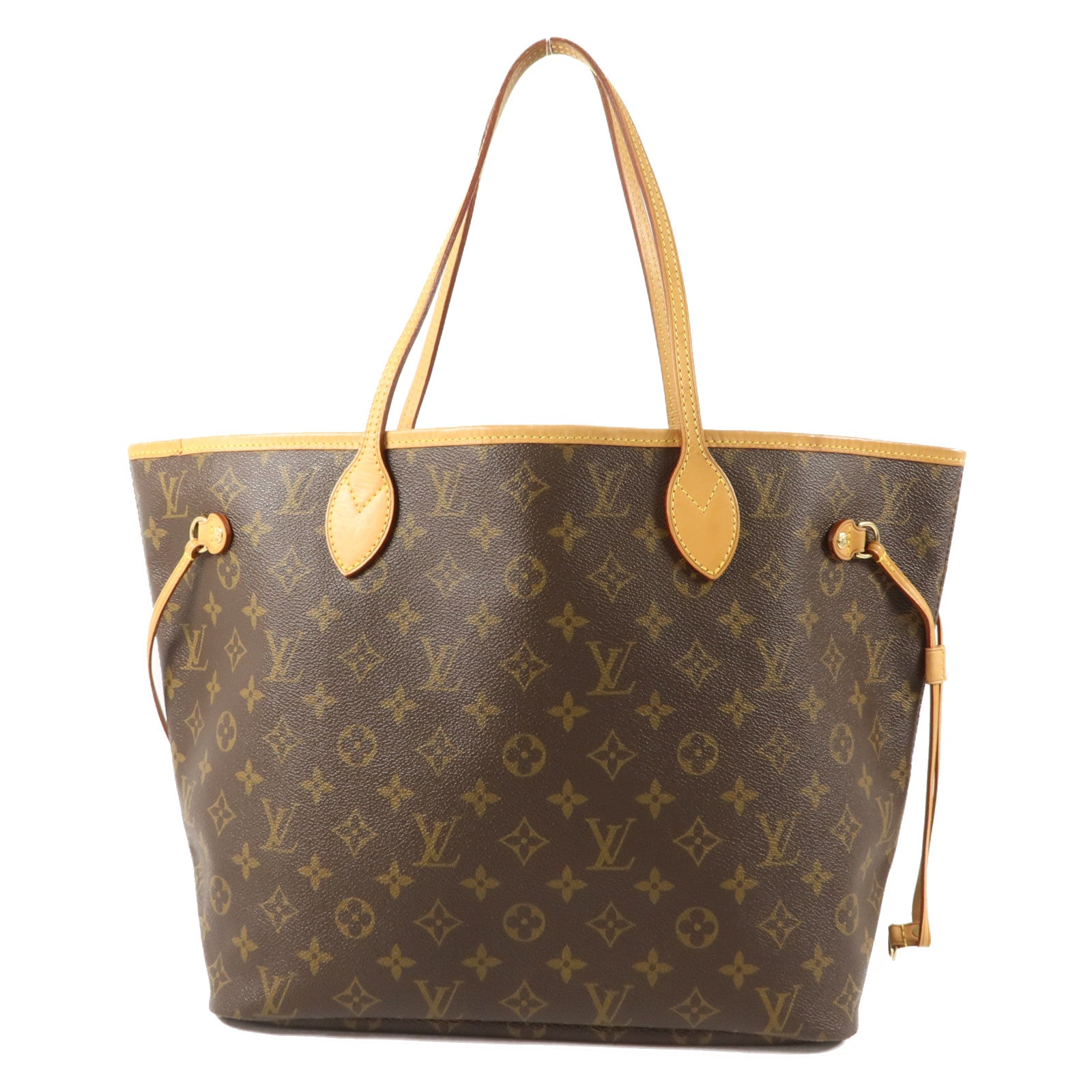LOUIS VUITTON Monogram Neverfull MM金扣手挽袋