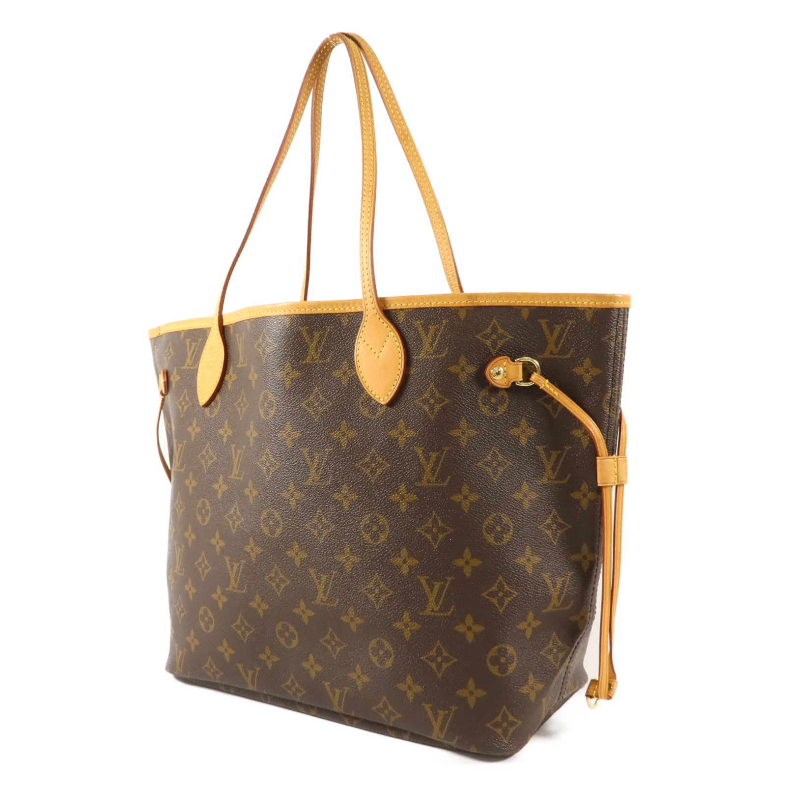LOUIS VUITTON Monogram Neverfull MM金扣手挽袋
