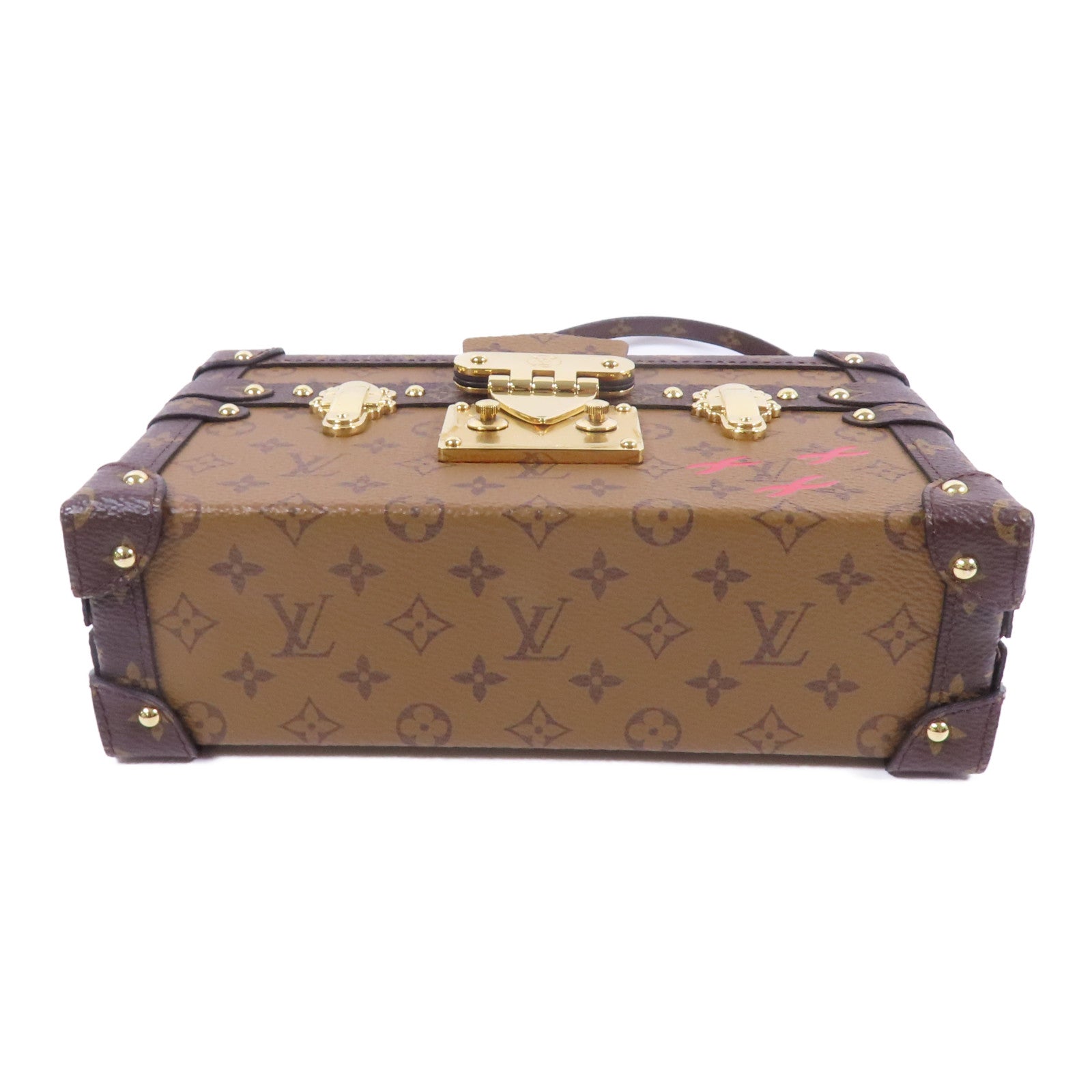 LOUIS VUITTON Monogram Reverse Petite Malle金扣肩背袋