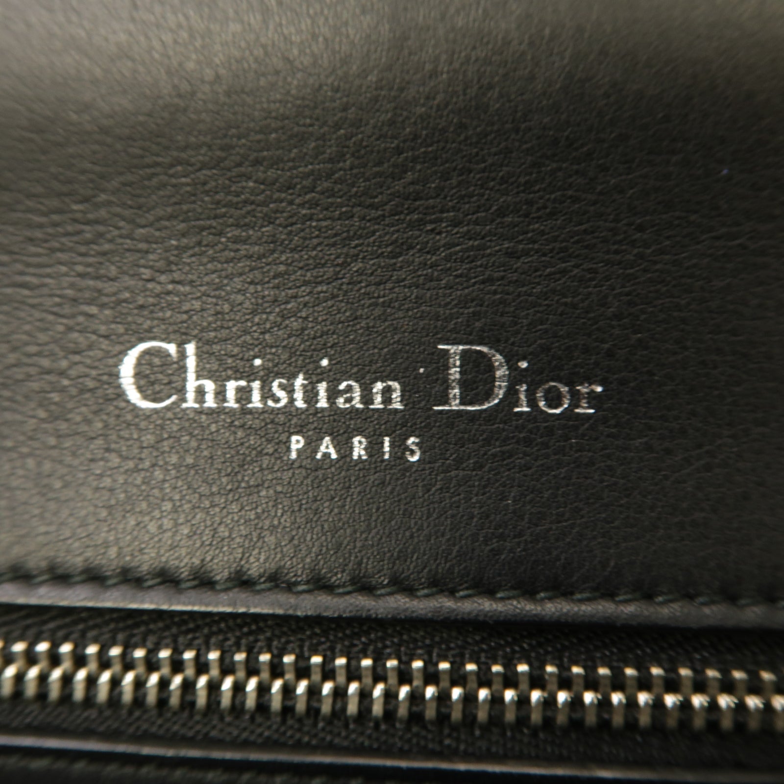 Dior 牛皮皮革Shouder Bag銀扣鏈帶肩背袋黑色
