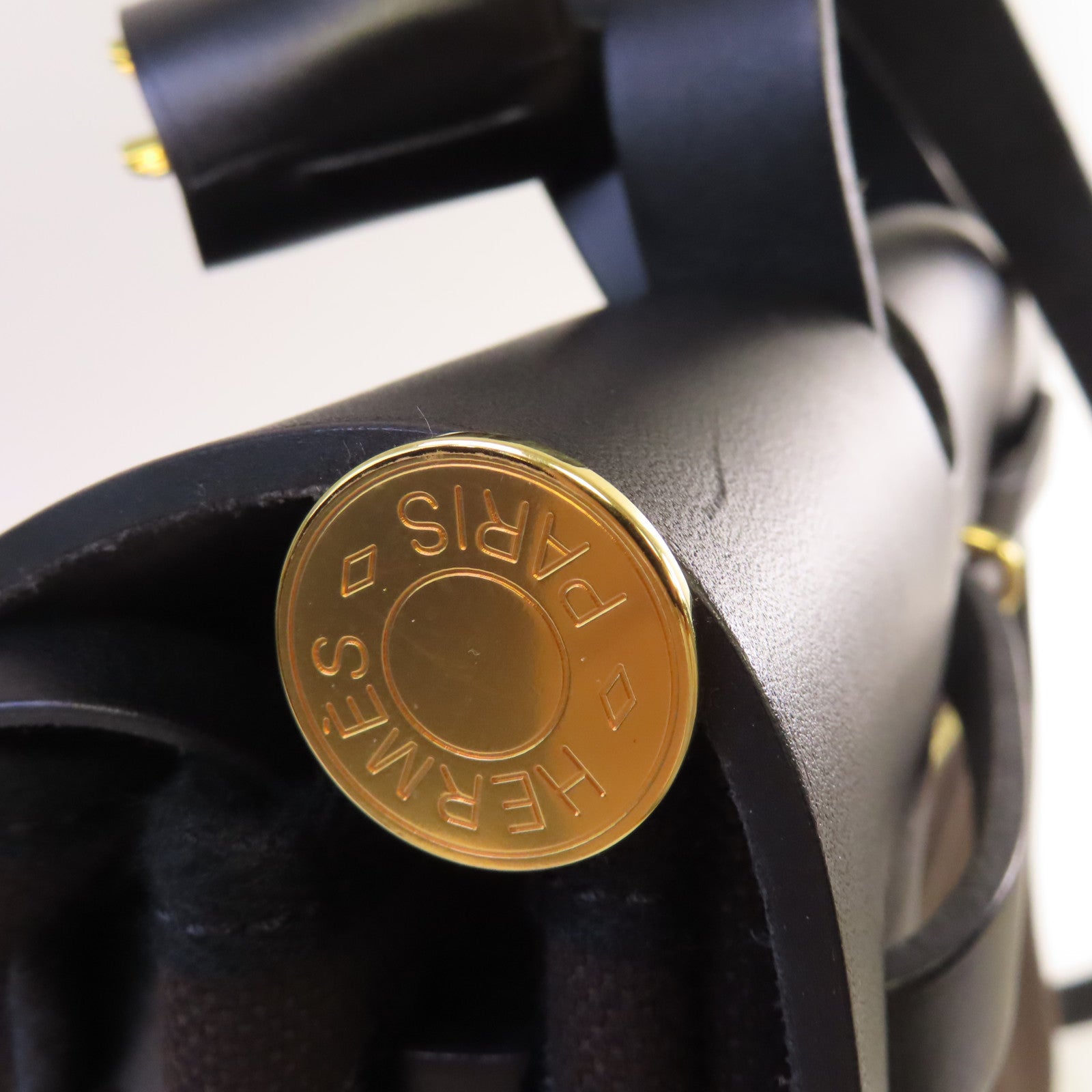HERMES Toile Militaire帆布Herbag PM 2Way Shoulder Bag金扣手挽肩背兩用袋Ebene烏木色