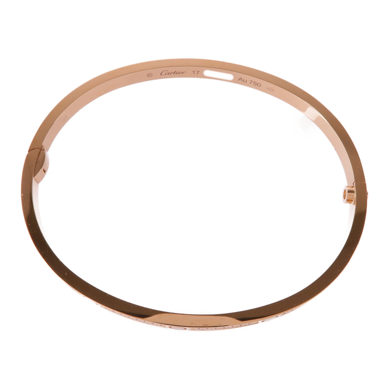 CARTIER 18K玫瑰金Love Bracelet鑽石手鏈Cartier#17