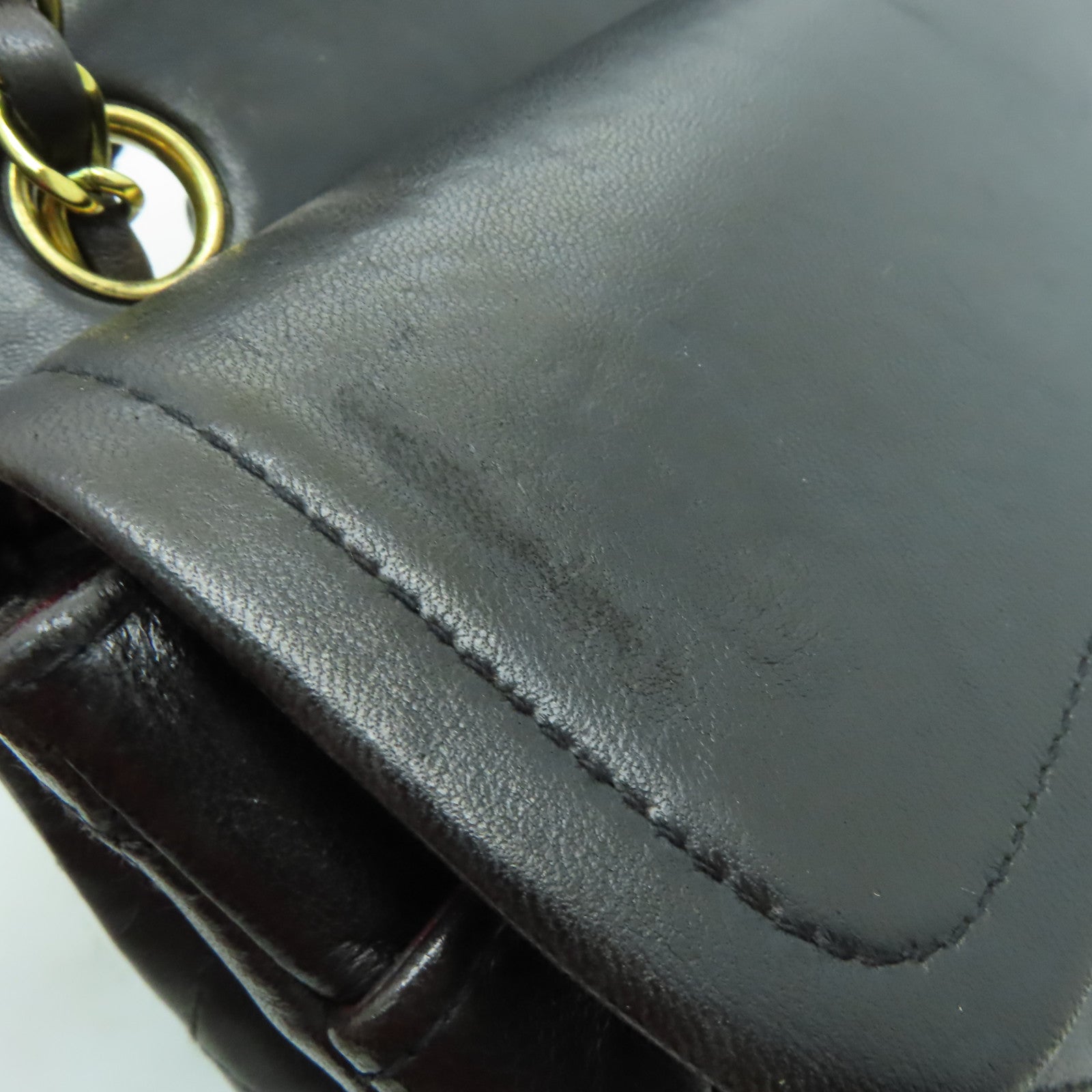 CHANEL 【激減優惠】菱格牛皮皮革Classic Flap 25金扣鏈帶肩背袋深啡色