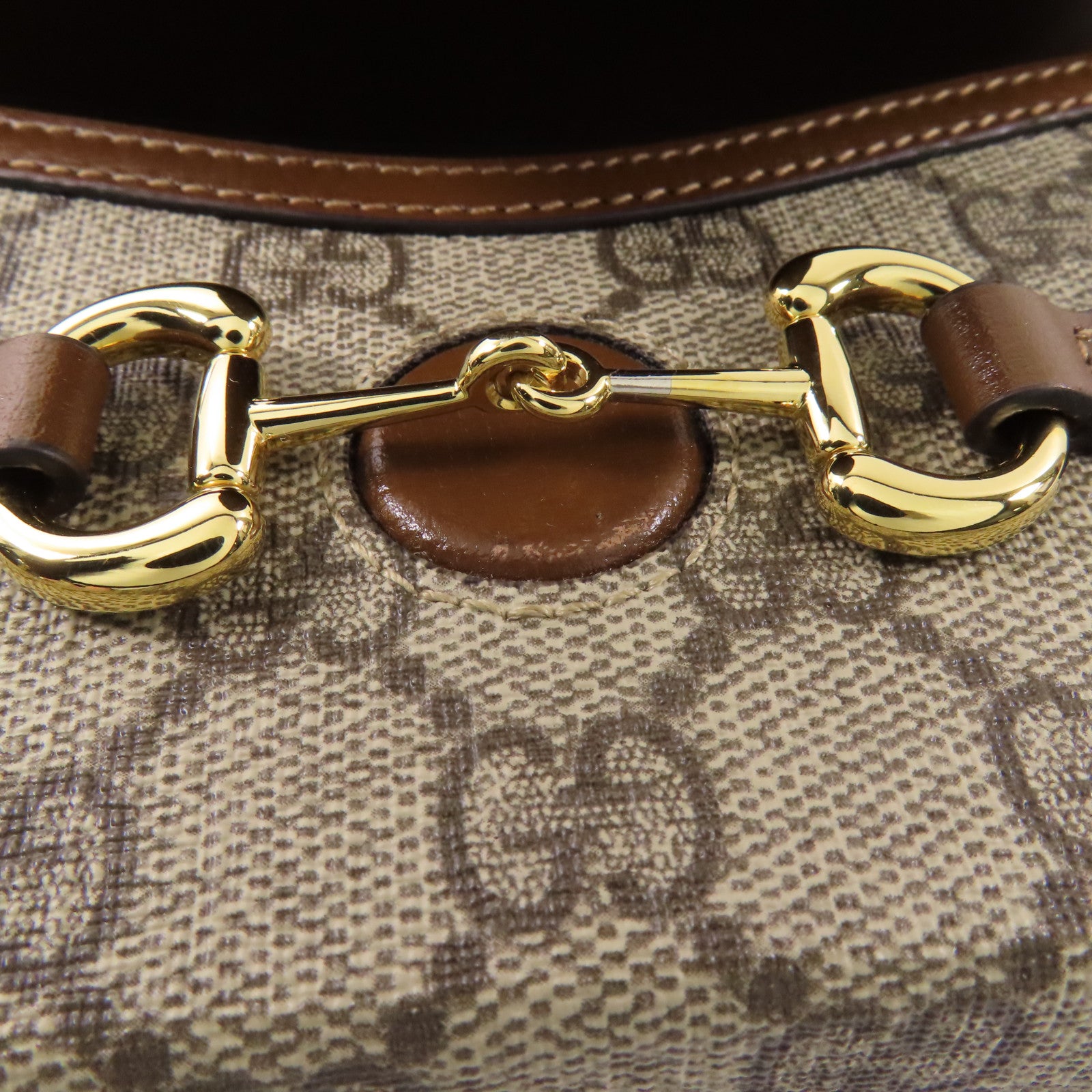 GUCCI 塗層帆布Horsebit 1955 Mini Bag金扣肩背袋