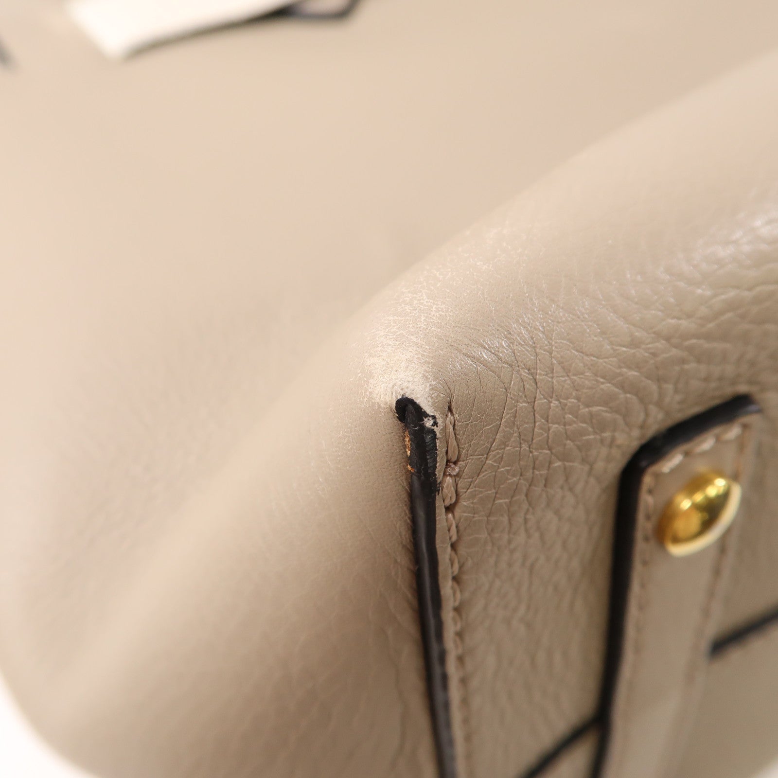 BURBERRY 牛皮皮革2 Way Bag金扣手挽肩背兩用袋灰色