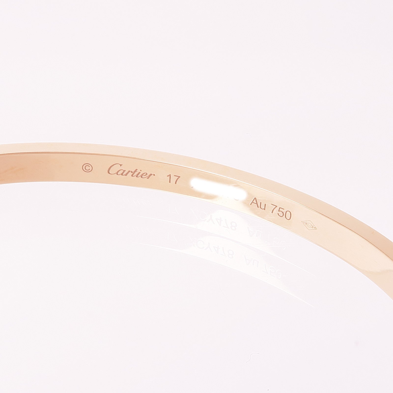 CARTIER 18K玫瑰金Love Bracelet鑽石手鏈Cartier#17