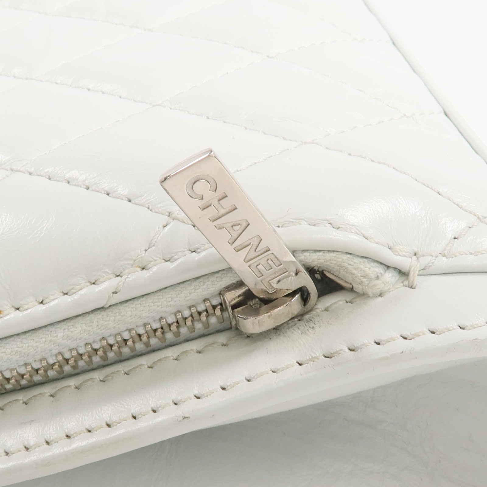 CHANEL 牛皮皮革Chain Shoulder銀扣鏈帶肩背袋