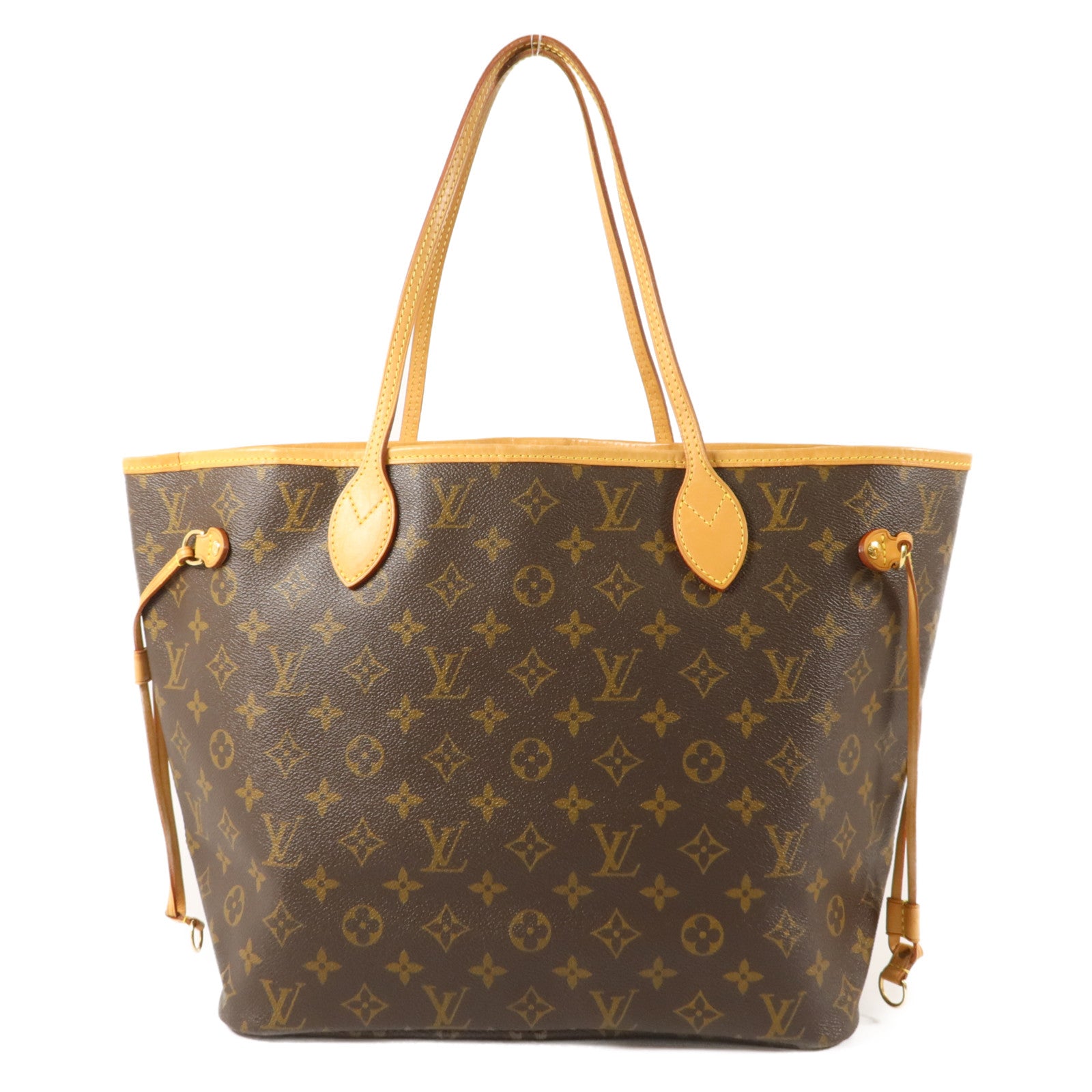 LOUIS VUITTON Monogram Neverfull MM金扣手挽袋