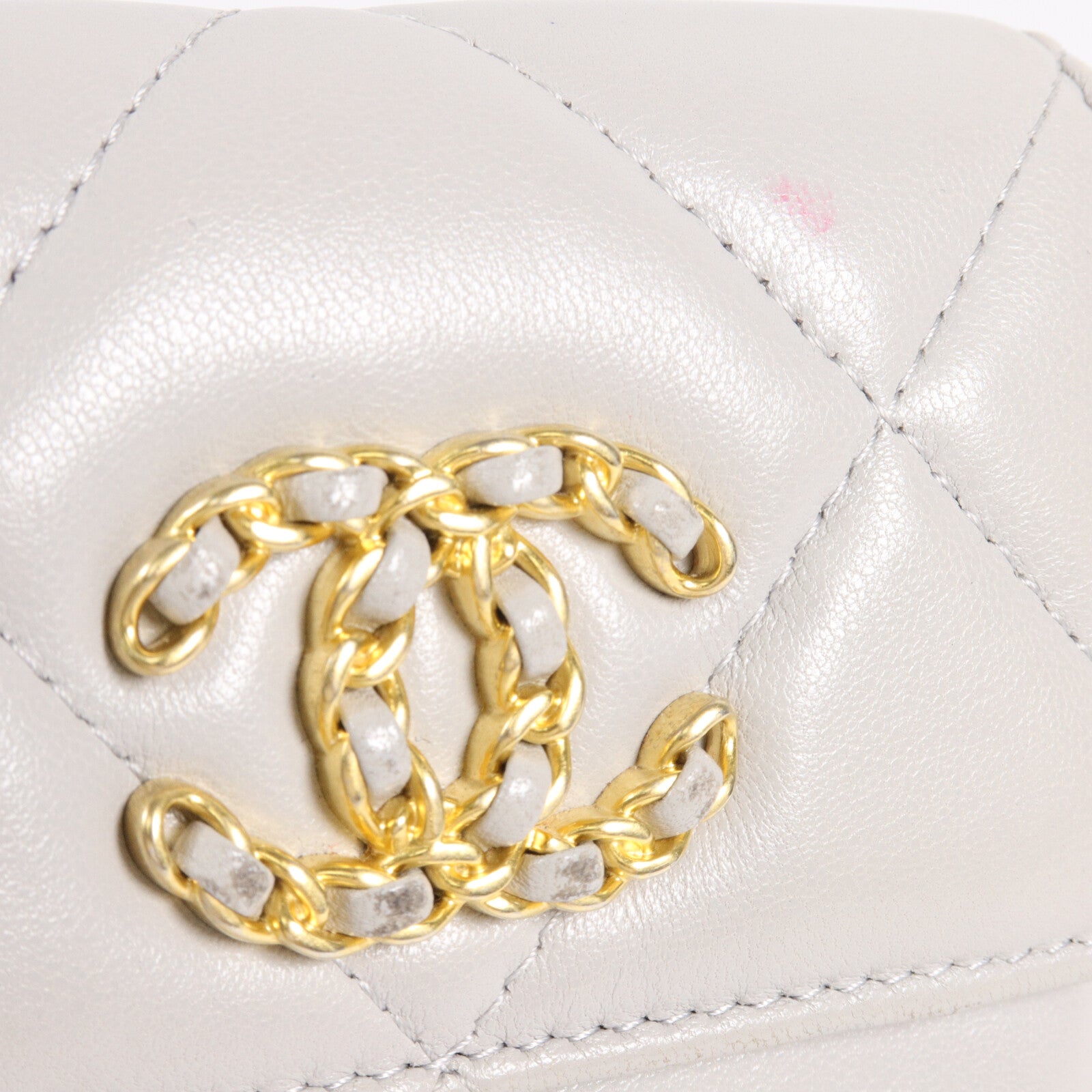 CHANEL 羊皮皮革Chanel 19 Chain Coin Purse鏈帶肩背袋