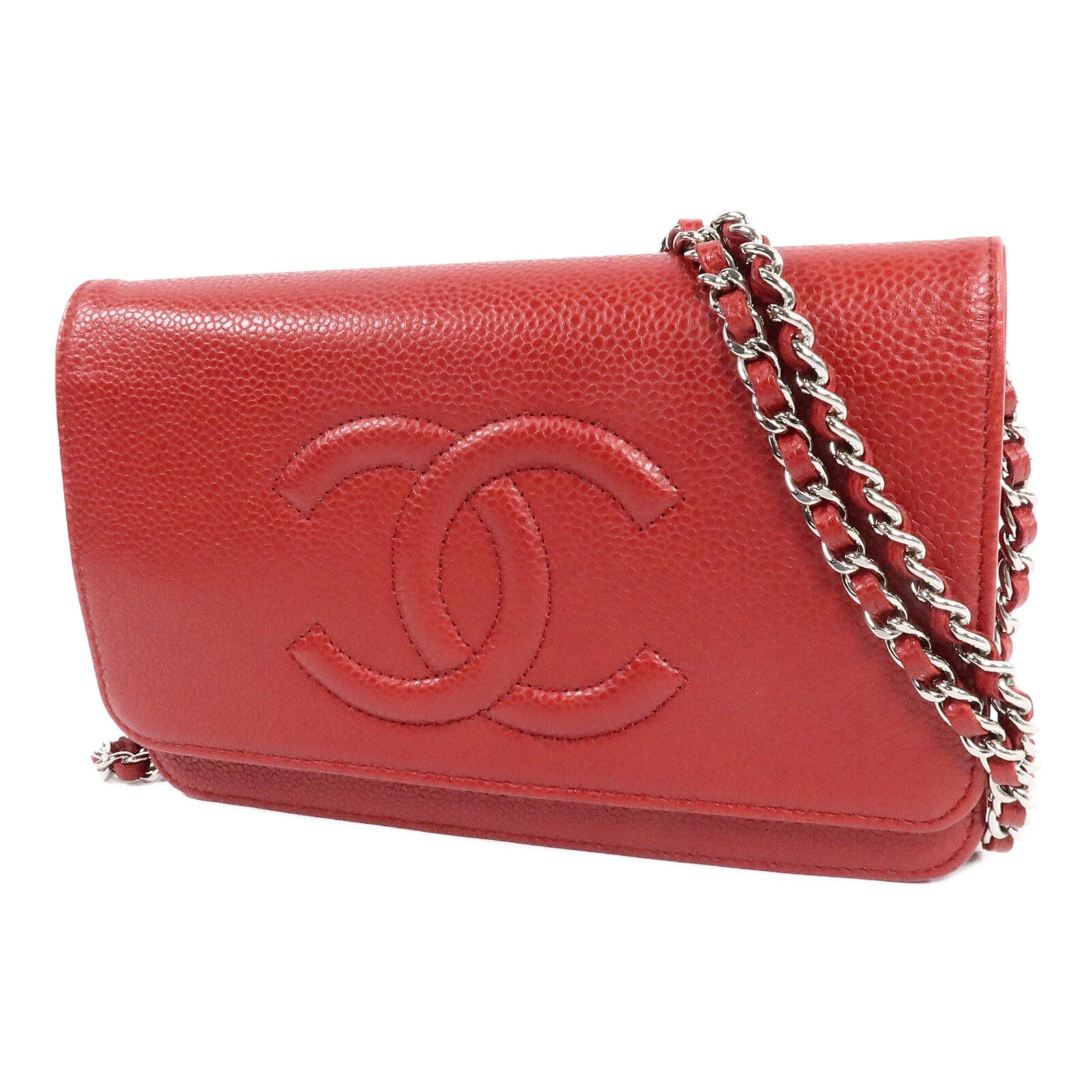 CHANEL 牛皮皮革WOC Wallet On Chain鏈帶肩背袋