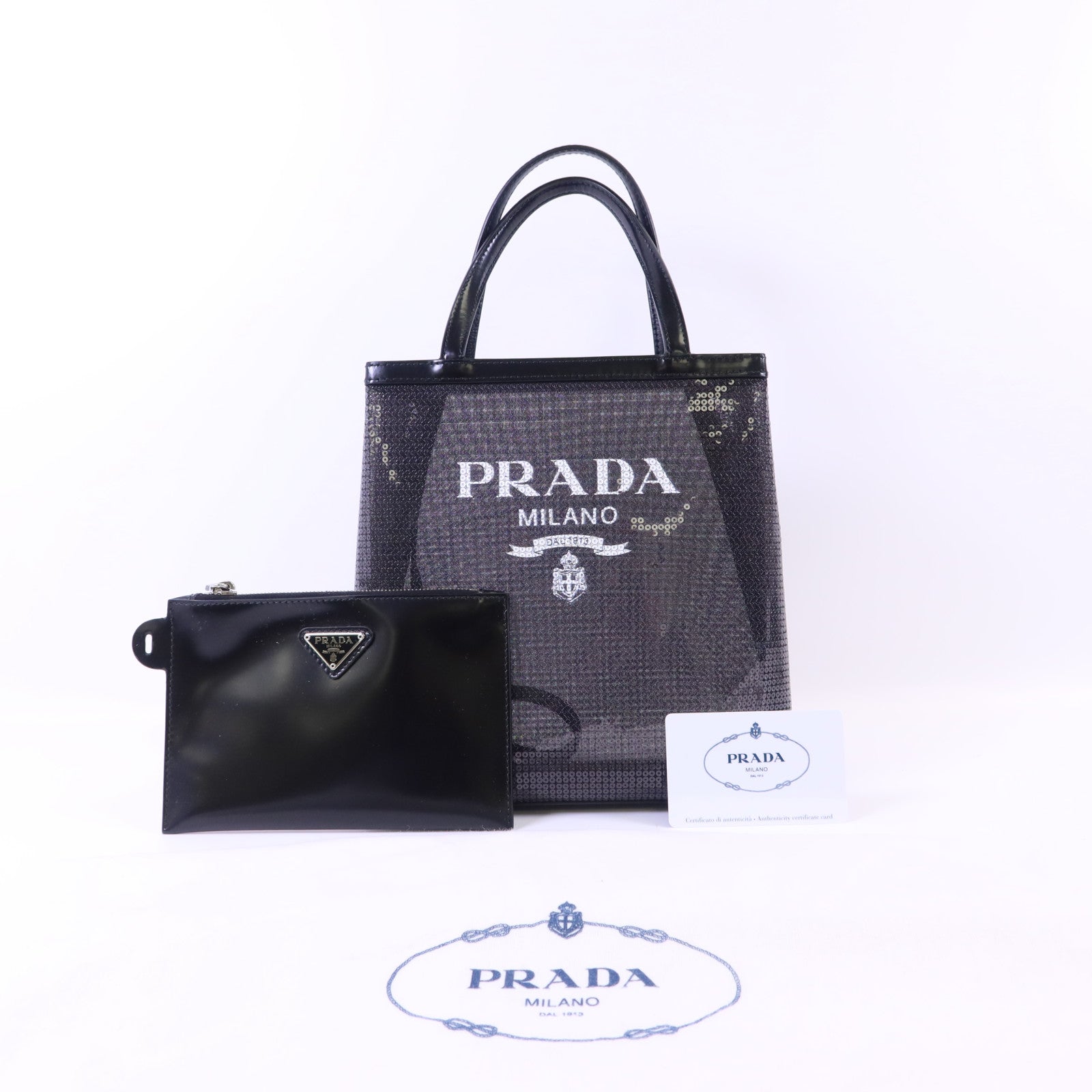 PRADA 【激減優惠】珠片Sequin Embellished Tote Bag手挽袋