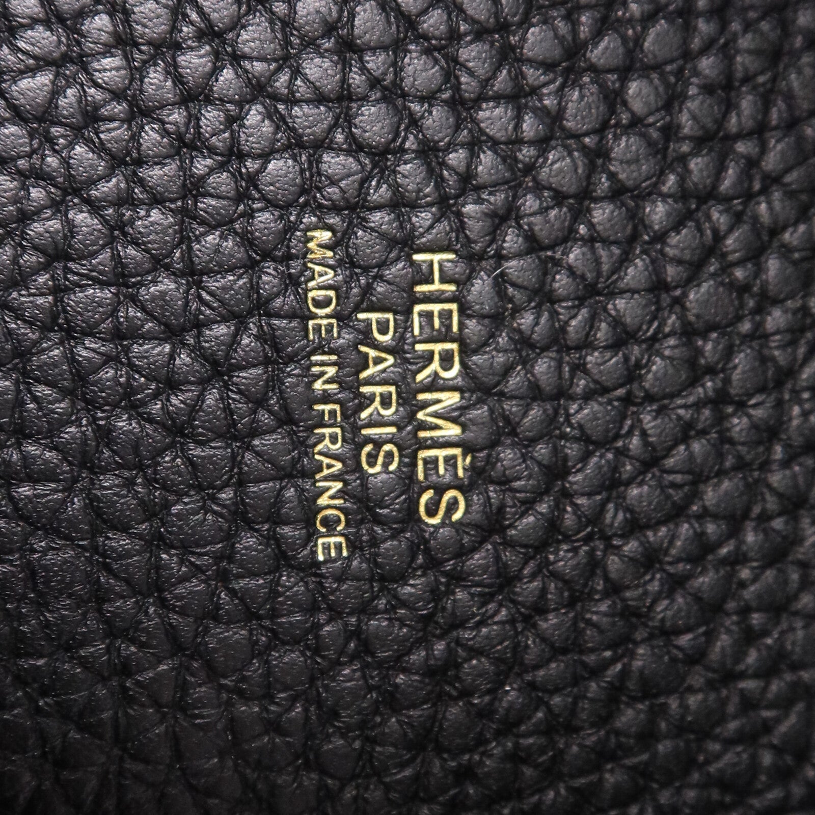 HERMES 【激減優惠】Clemence皮革Picotin MM金扣手挽袋Noir