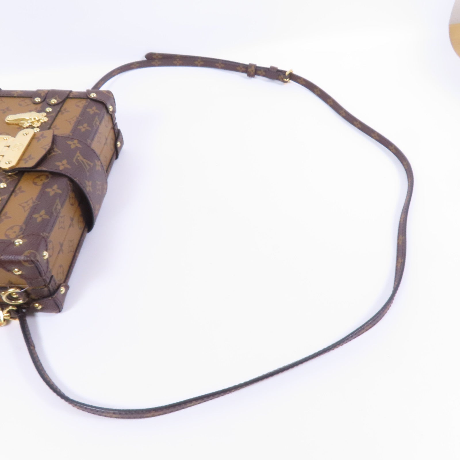 LOUIS VUITTON Monogram Reverse Petite Malle金扣肩背袋