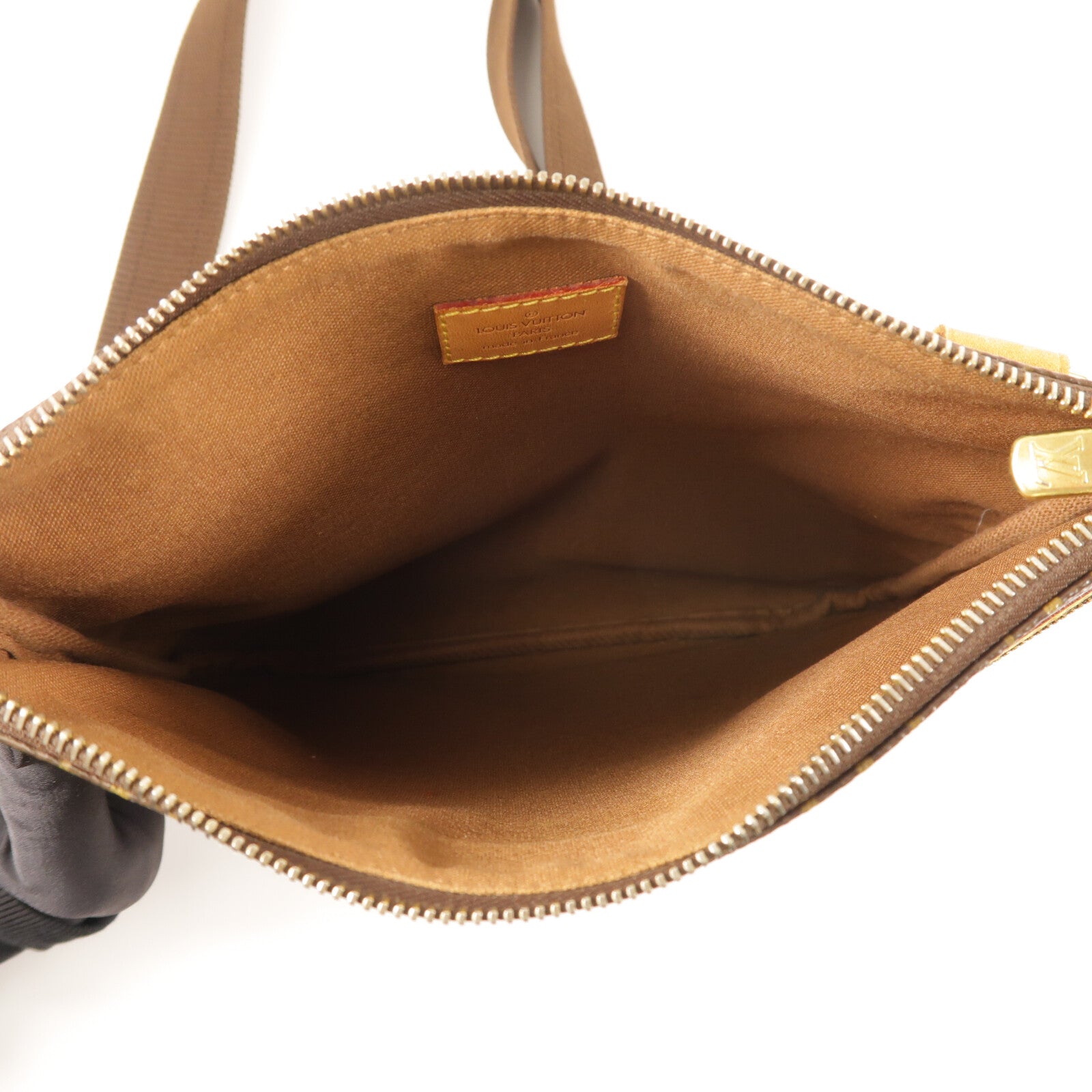 LOUIS VUITTON Monogram Pochette Bosphore金扣肩背袋棕色