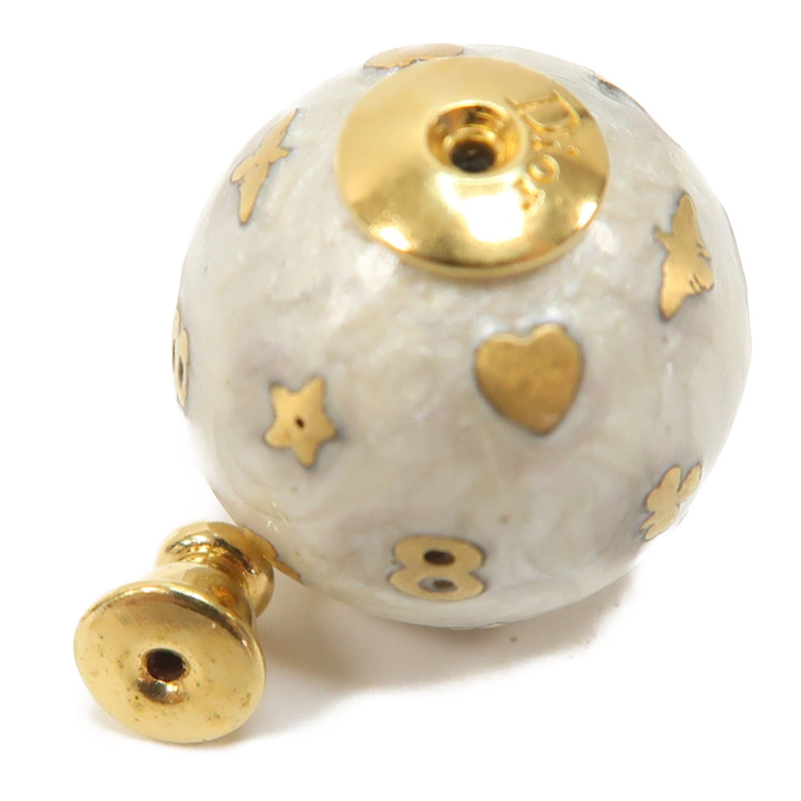 Dior 金屬Earrings耳環金色/白色