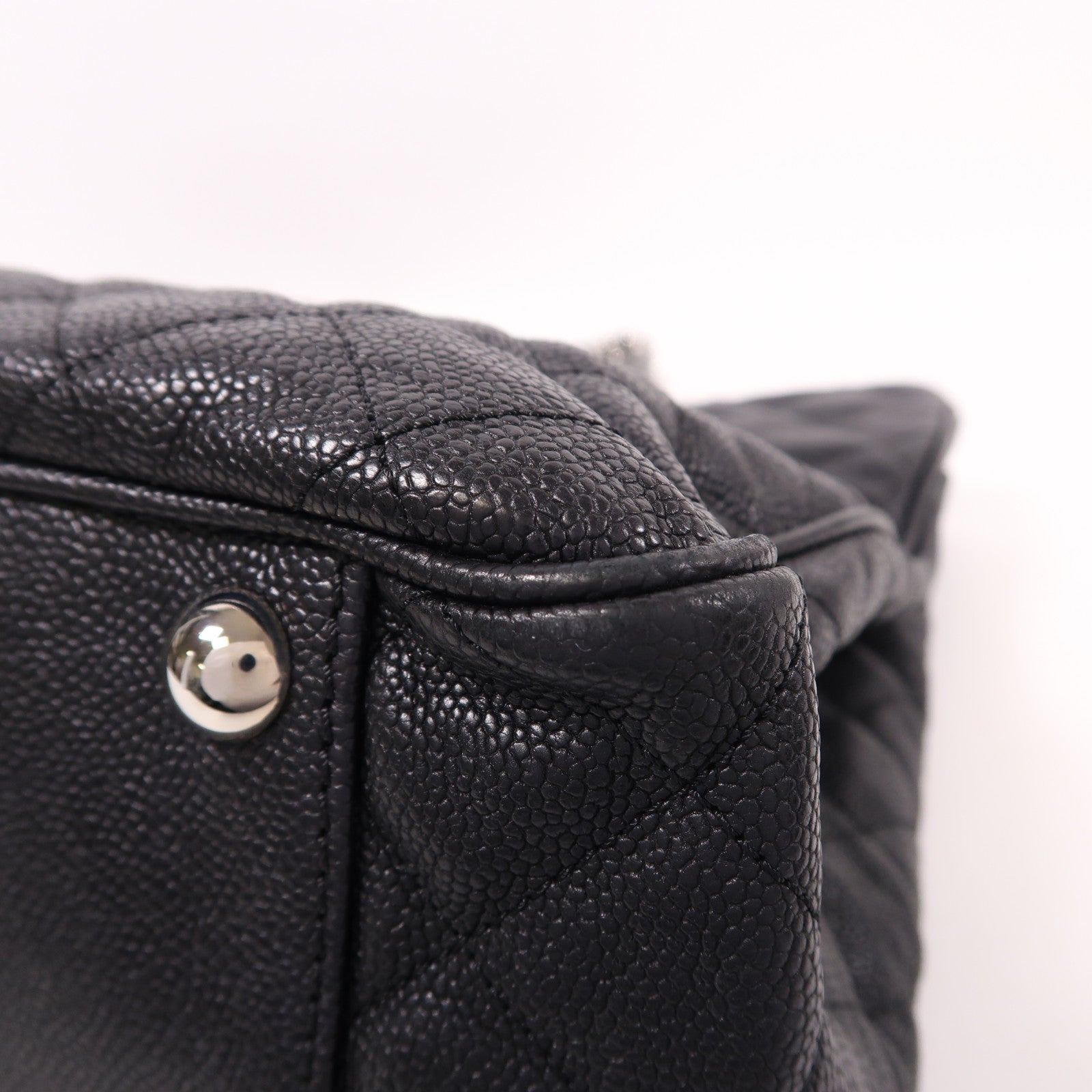 CHANEL 牛皮皮革2 Way Shoulder銀扣手挽肩背兩用袋