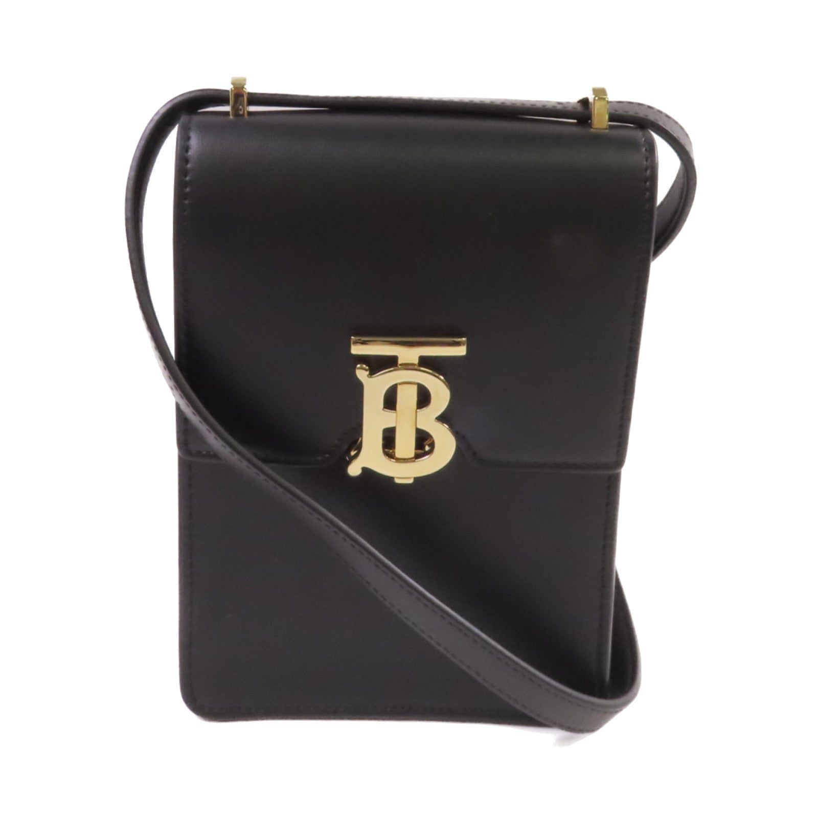 BURBERRY 牛皮皮革Shoulder Bag金扣肩背袋黑色