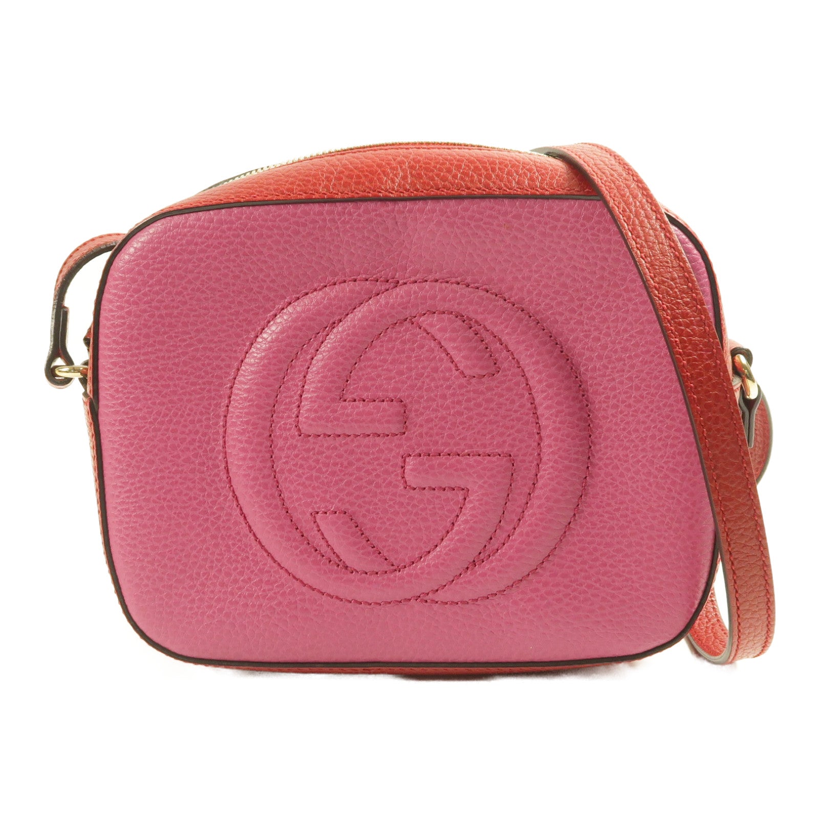 GUCCI CC GHW Shoulder Bag Calfskin Leather 431567 Pink/Red