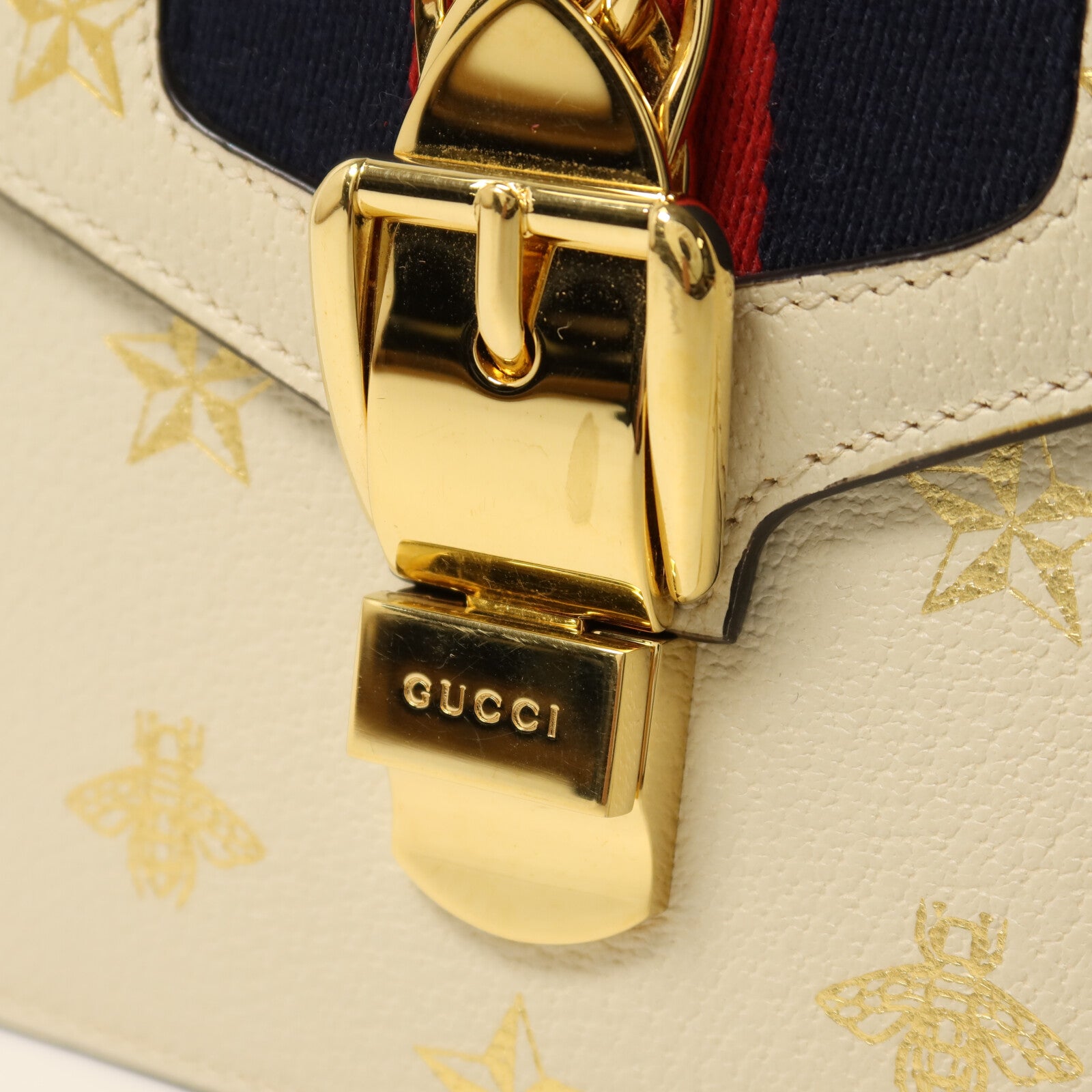 GUCCI 牛皮皮革Sylvie Bag金扣手挽肩背兩用袋