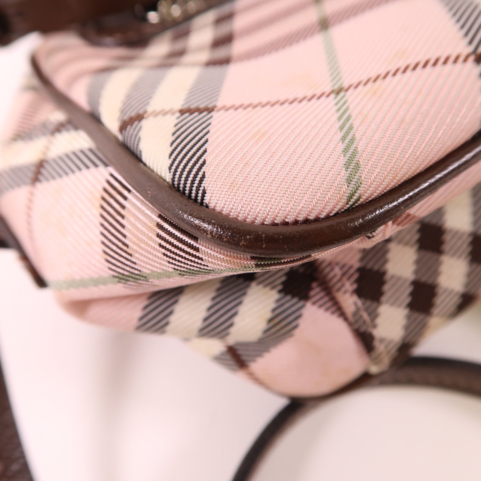 BURBERRY BLUE LABEL 帆布Shoulder Bag銀扣肩背袋